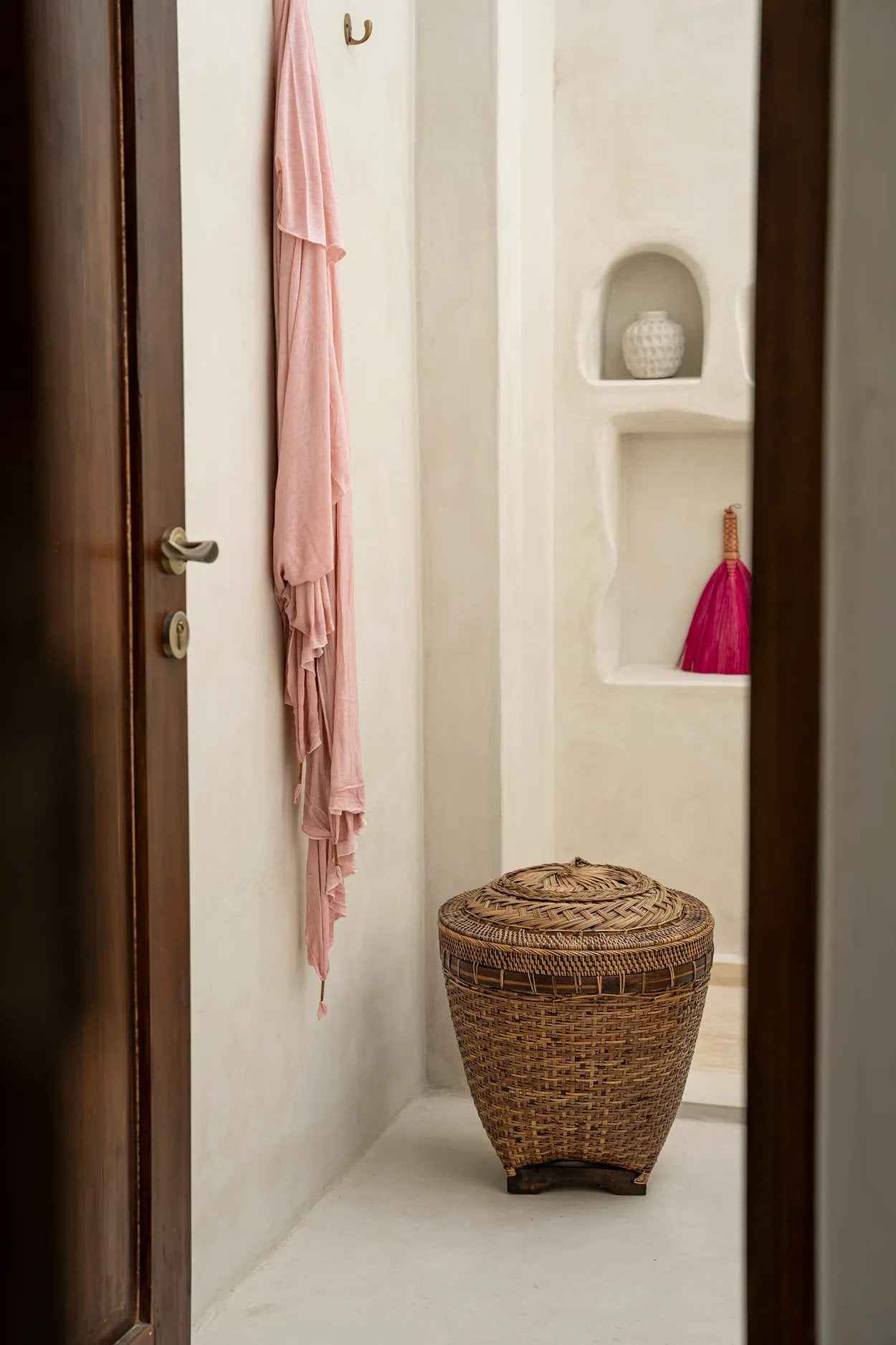 Bambua Colonial cesta rattan marrone naturale taglia L