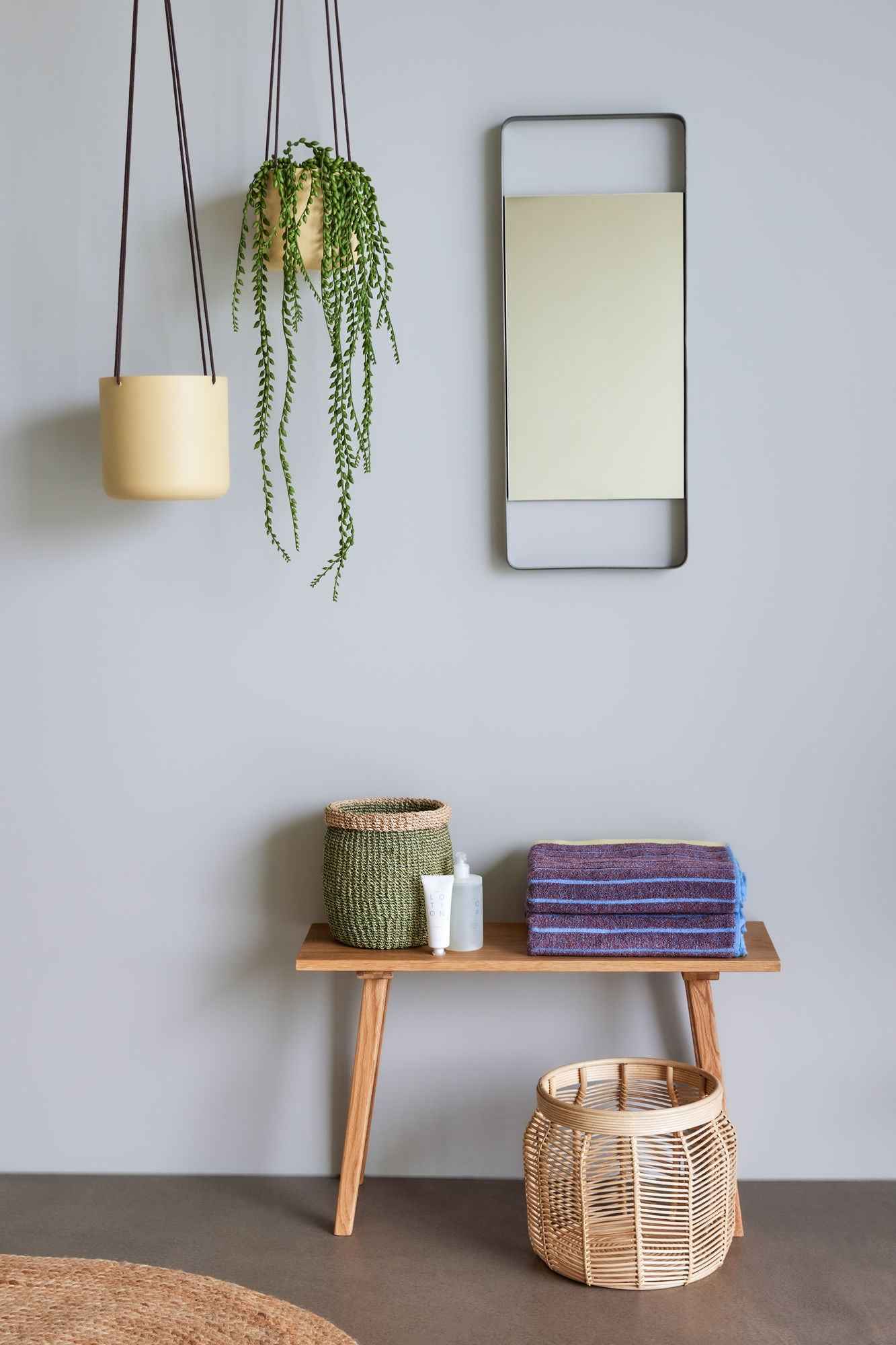 Bambua Moss cesti verde naturale set 3 pezzi in abaca