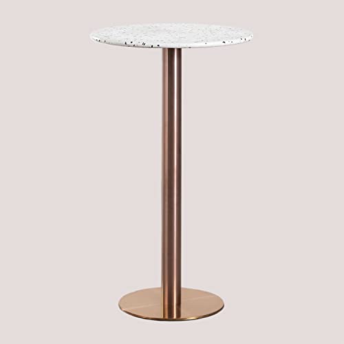 Sklum Malibu tavolo bar alto rotondo Ø60 cm in terrazzo