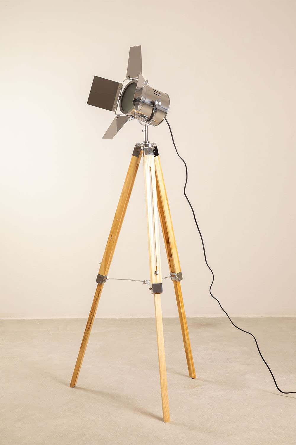 Sklum Cinne Lampada da Terra Treppiede Cromata E27