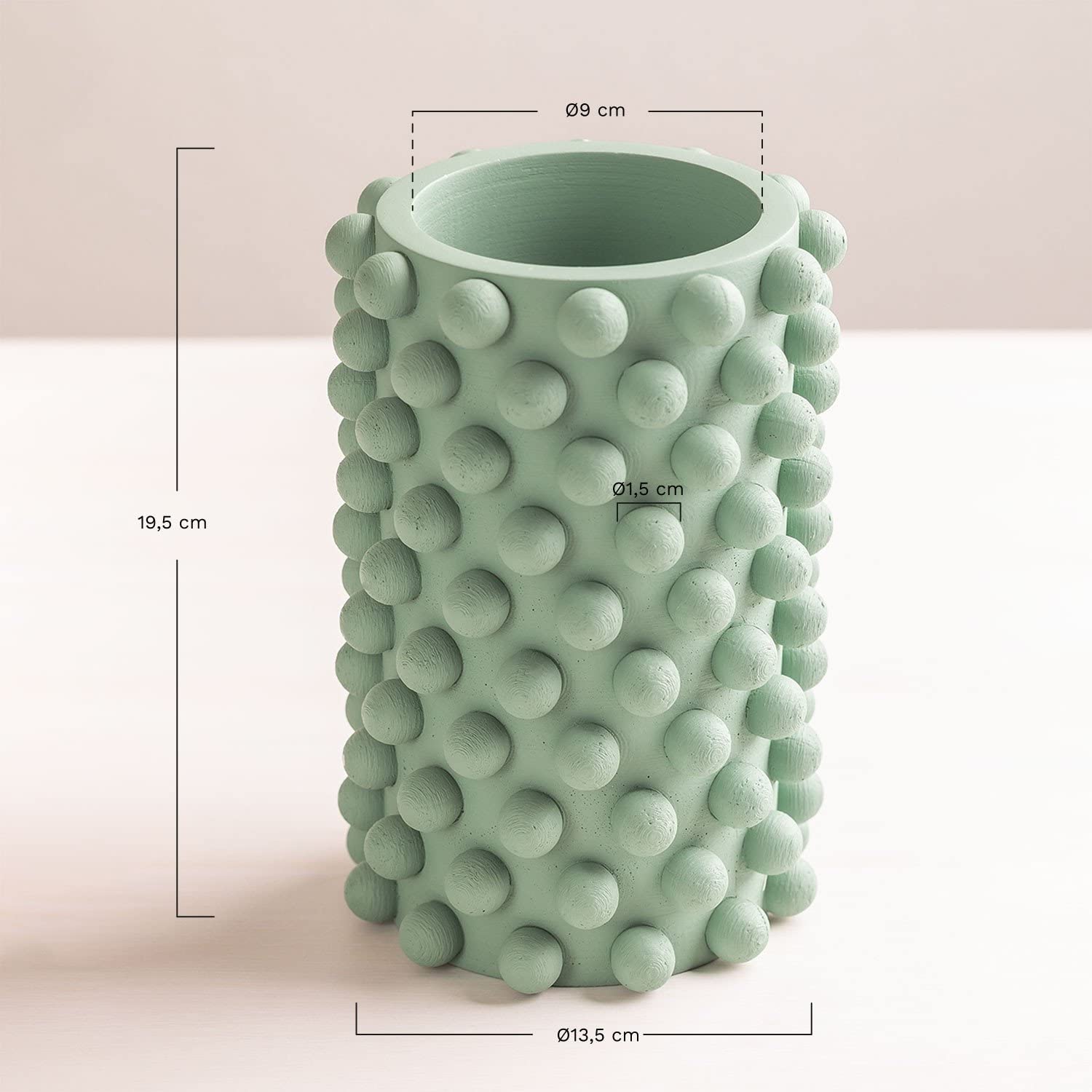 Sklum Roz Vaso in Cemento Rosa 19,5 cm