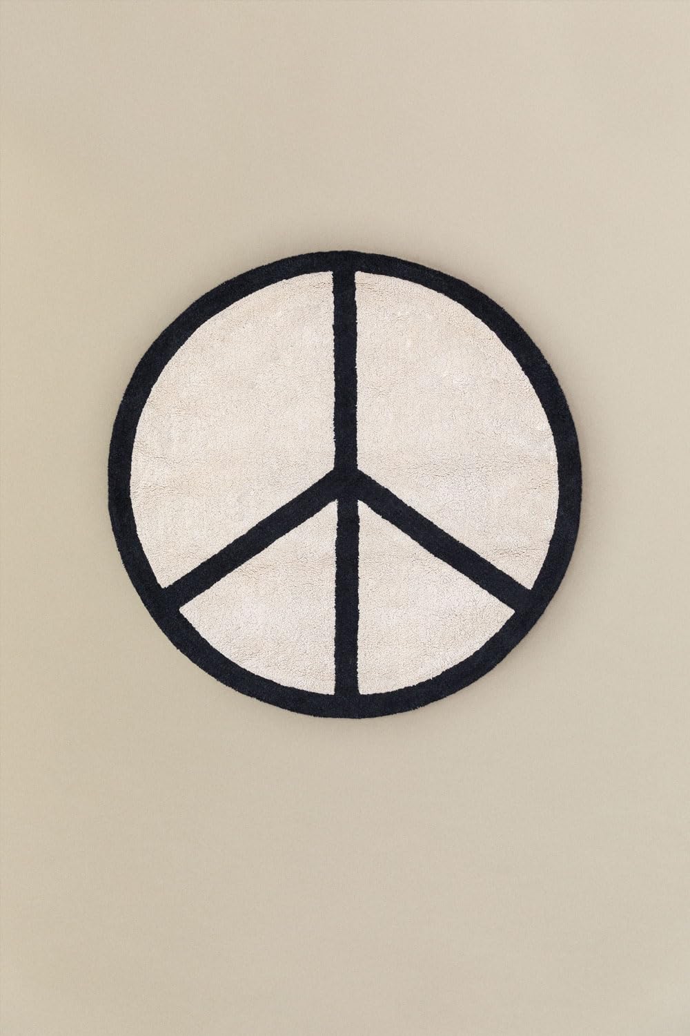 Sklum Pau tappeto rotondo in cotone Ø100 cm bianco nero