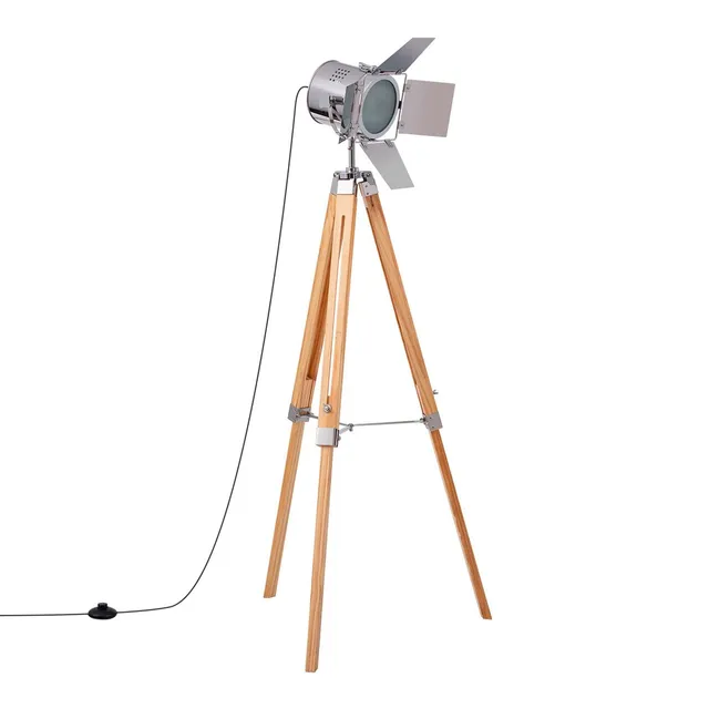 Sklum Cinne Lampada da Terra Treppiede Cromata E27