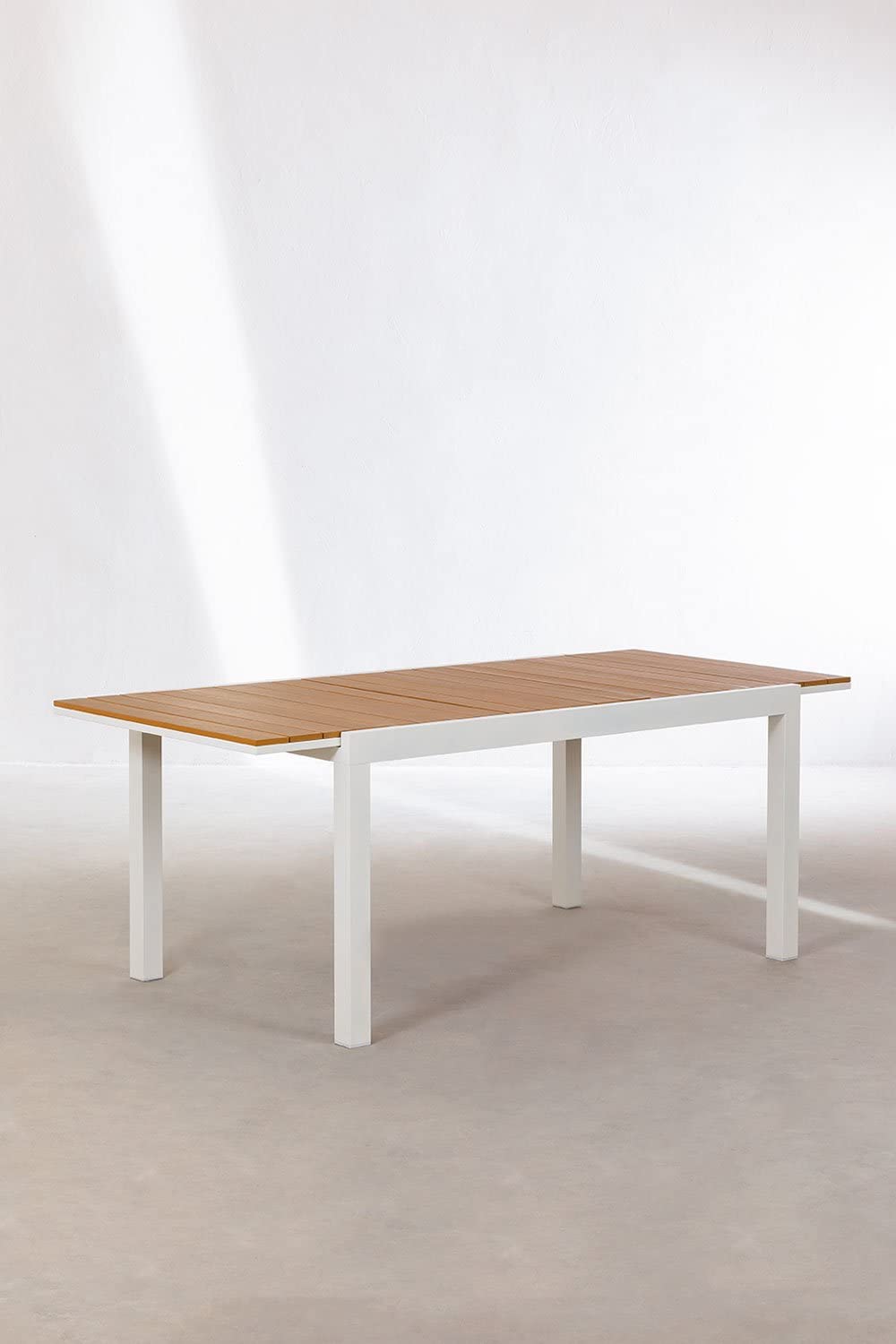 Sklum Saura 150-197x90 cm tavolo giardino allungabile bianco