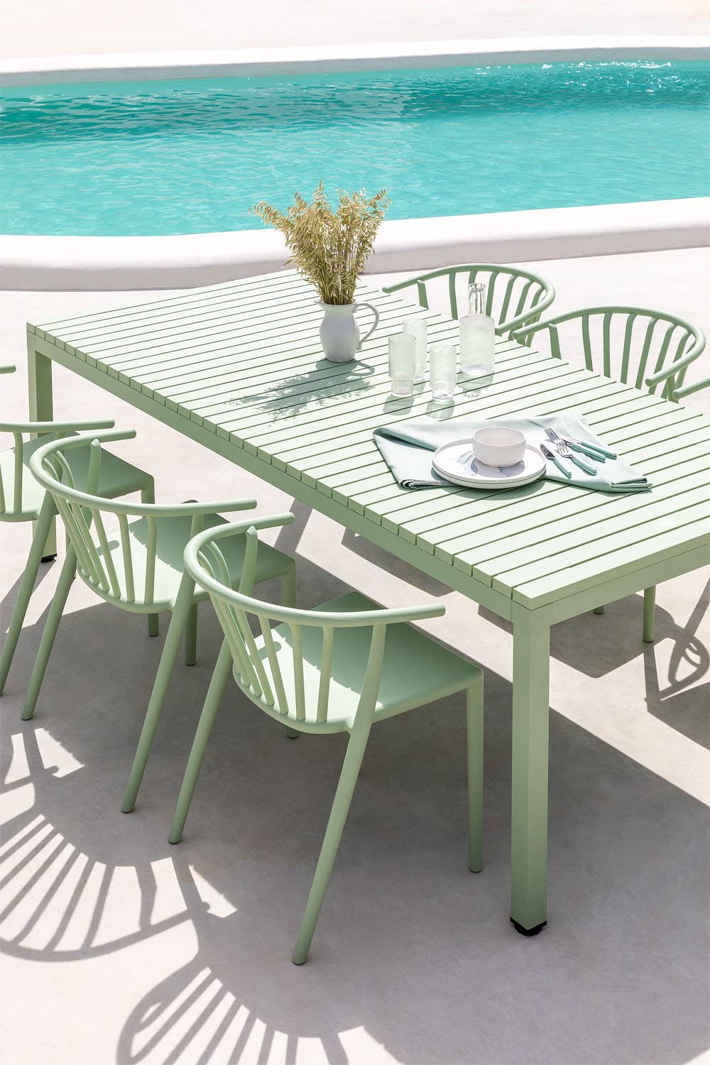 Sklum Marti tavolo da giardino alluminio 210x100 celadon