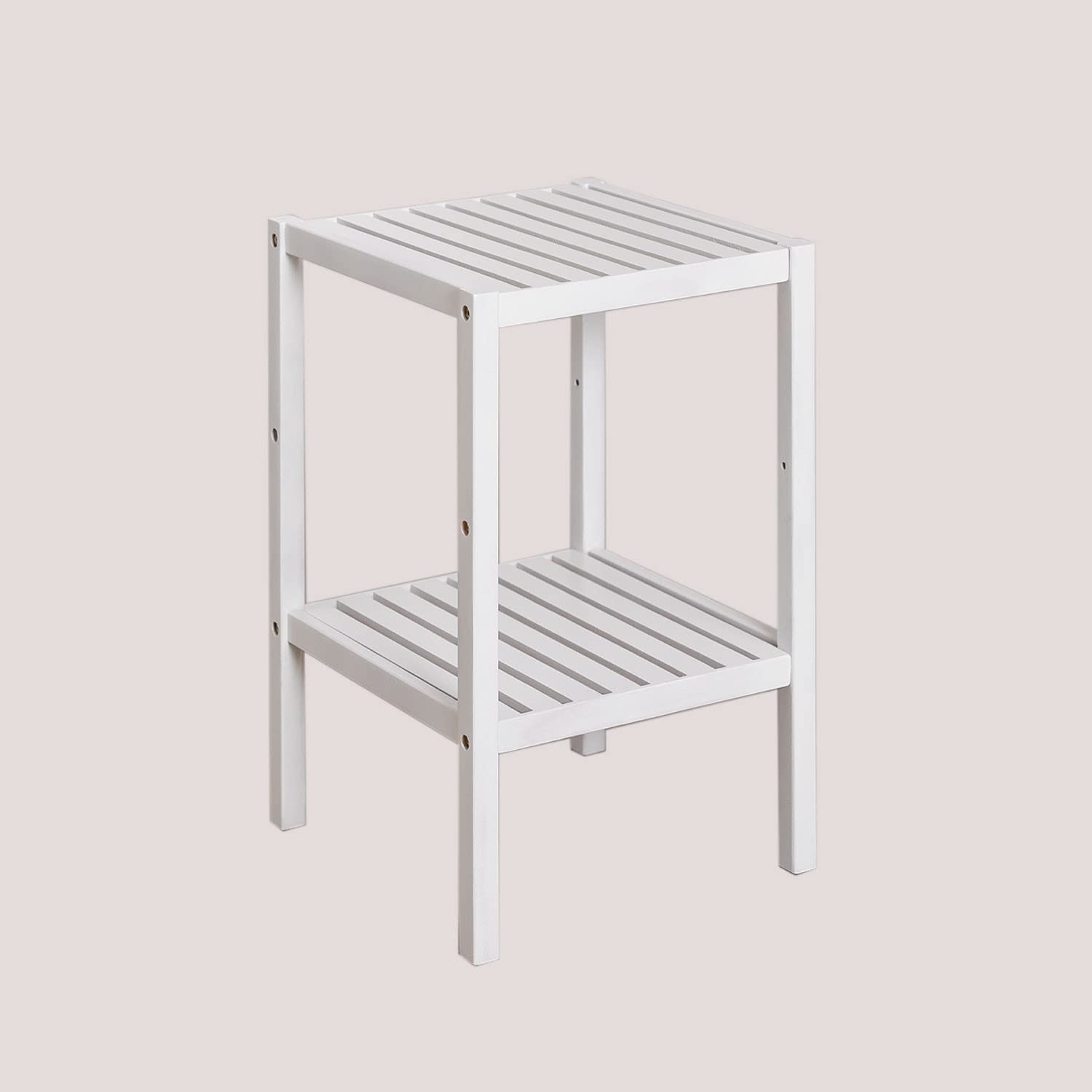 Sklum Zarak scaffale in bambù bianco e legno 50 cm