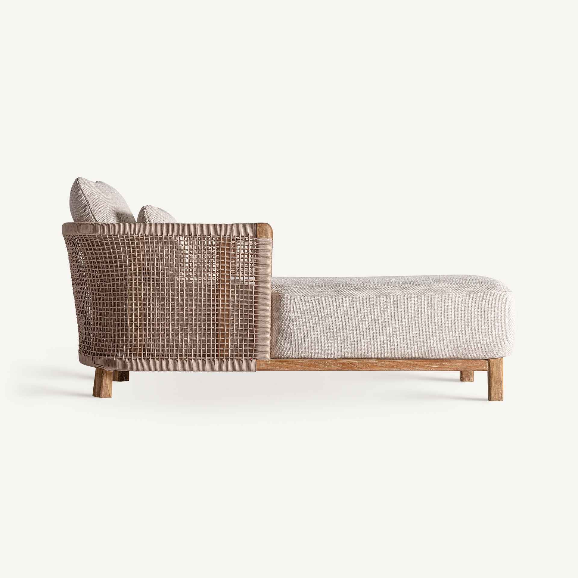 Bambua Trena chaise longue teak corda marrone