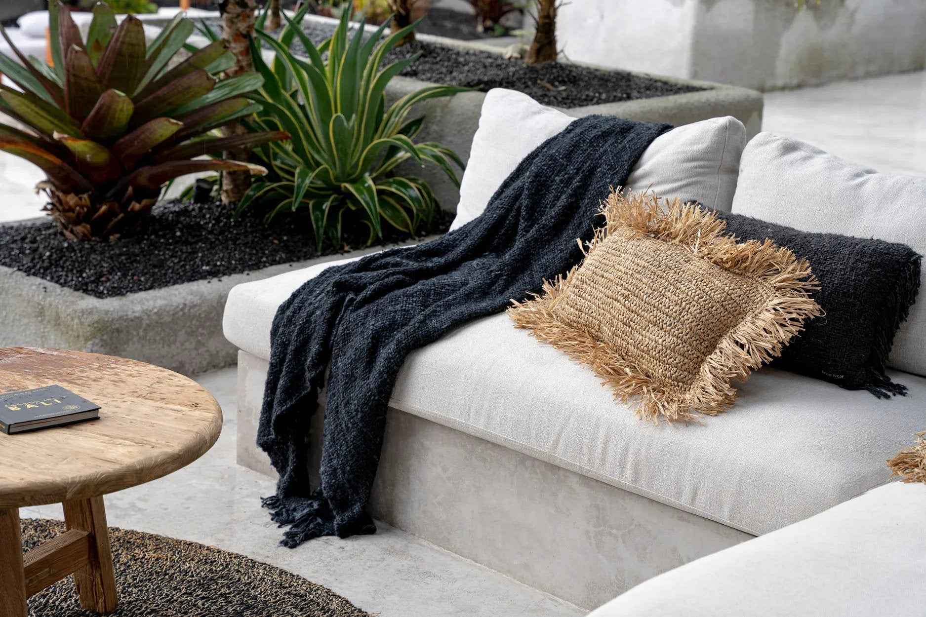 Bambua Raffia federa cuscino 30x50 naturale