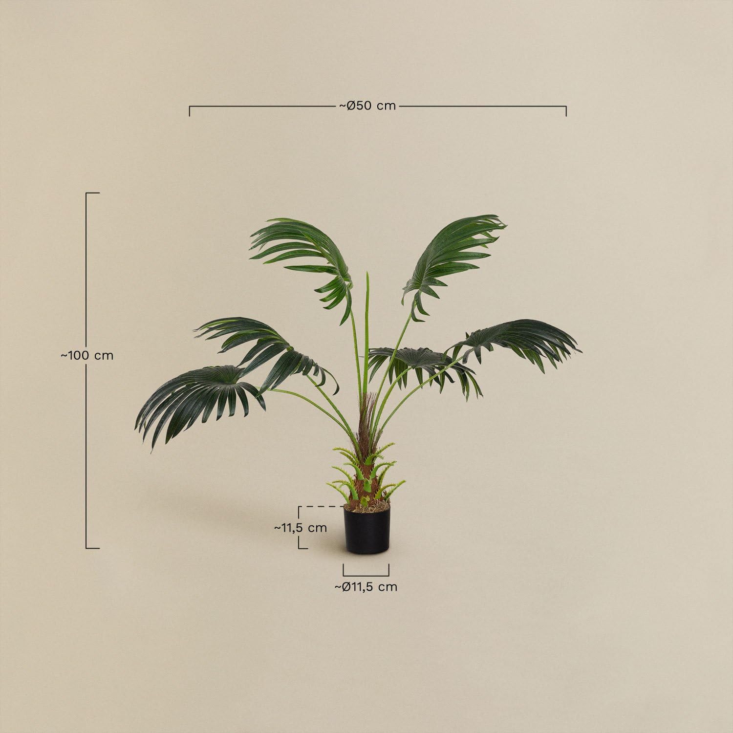 Sklum Palmera Fan Pianta Artificiale 100 cm