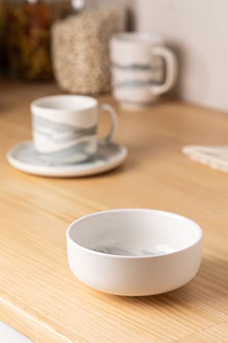 Sklum Boira set 4 ciotole porcellana grigio Ø12 cm