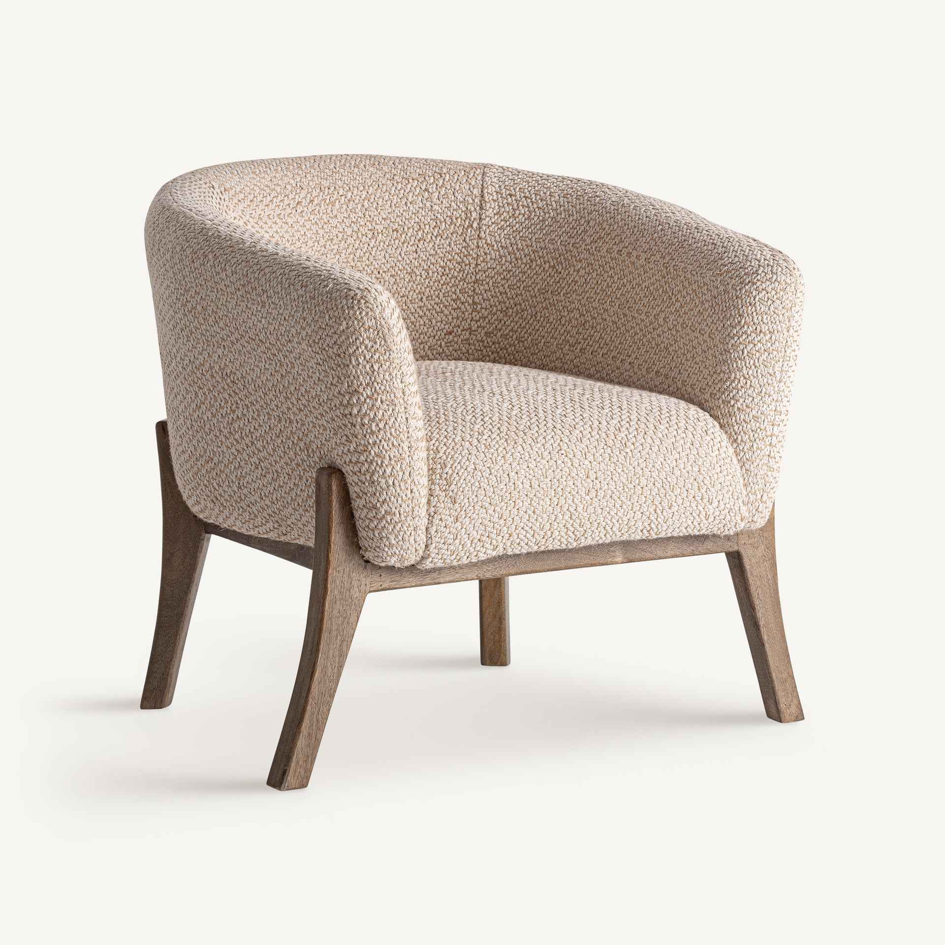 Bambua Liermo poltrona crema legno mango