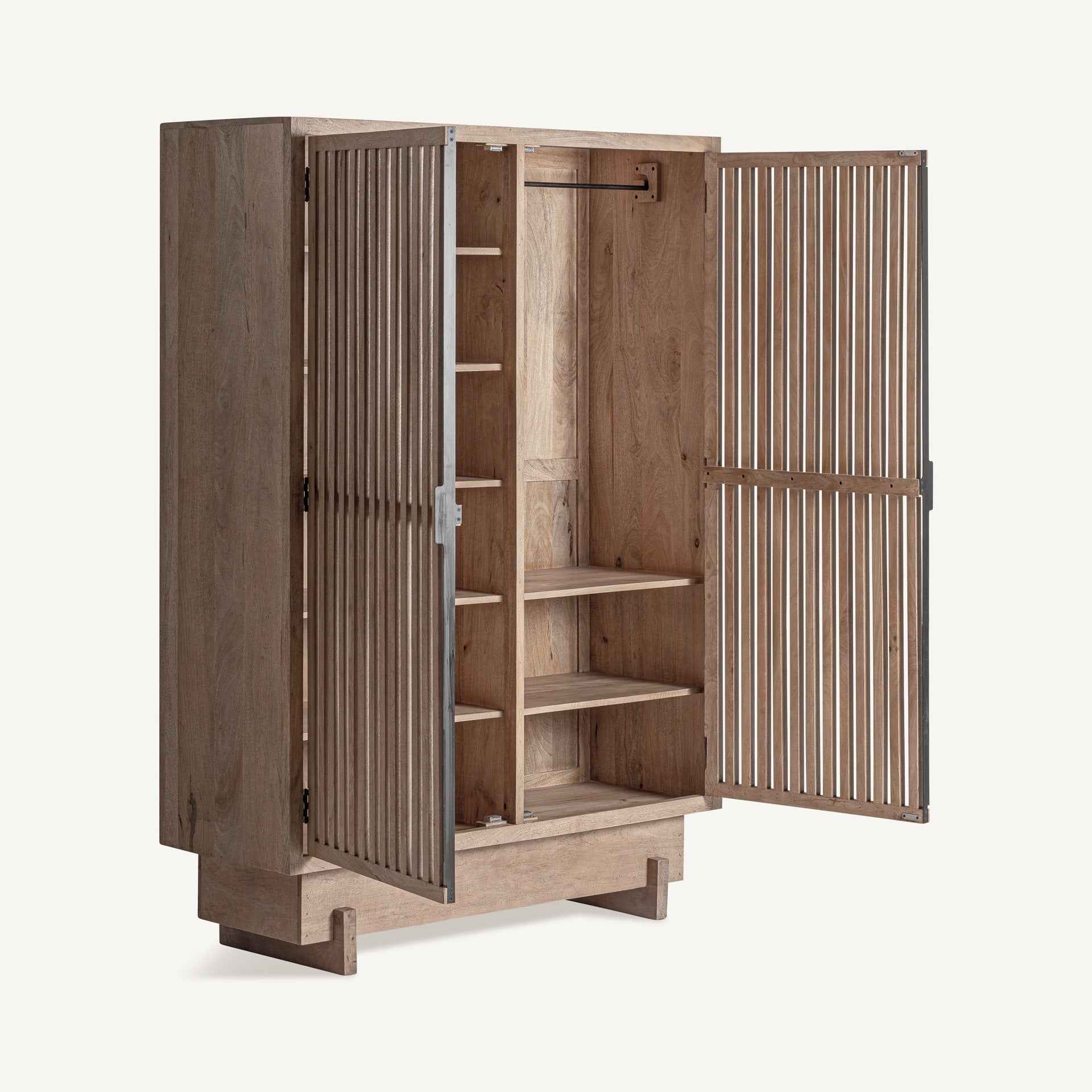 Bambua Gàbia armadio 2 ante legno mango