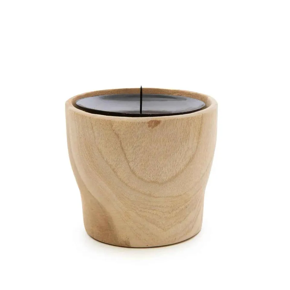 Bambua Candle Pin portacandele teak nero