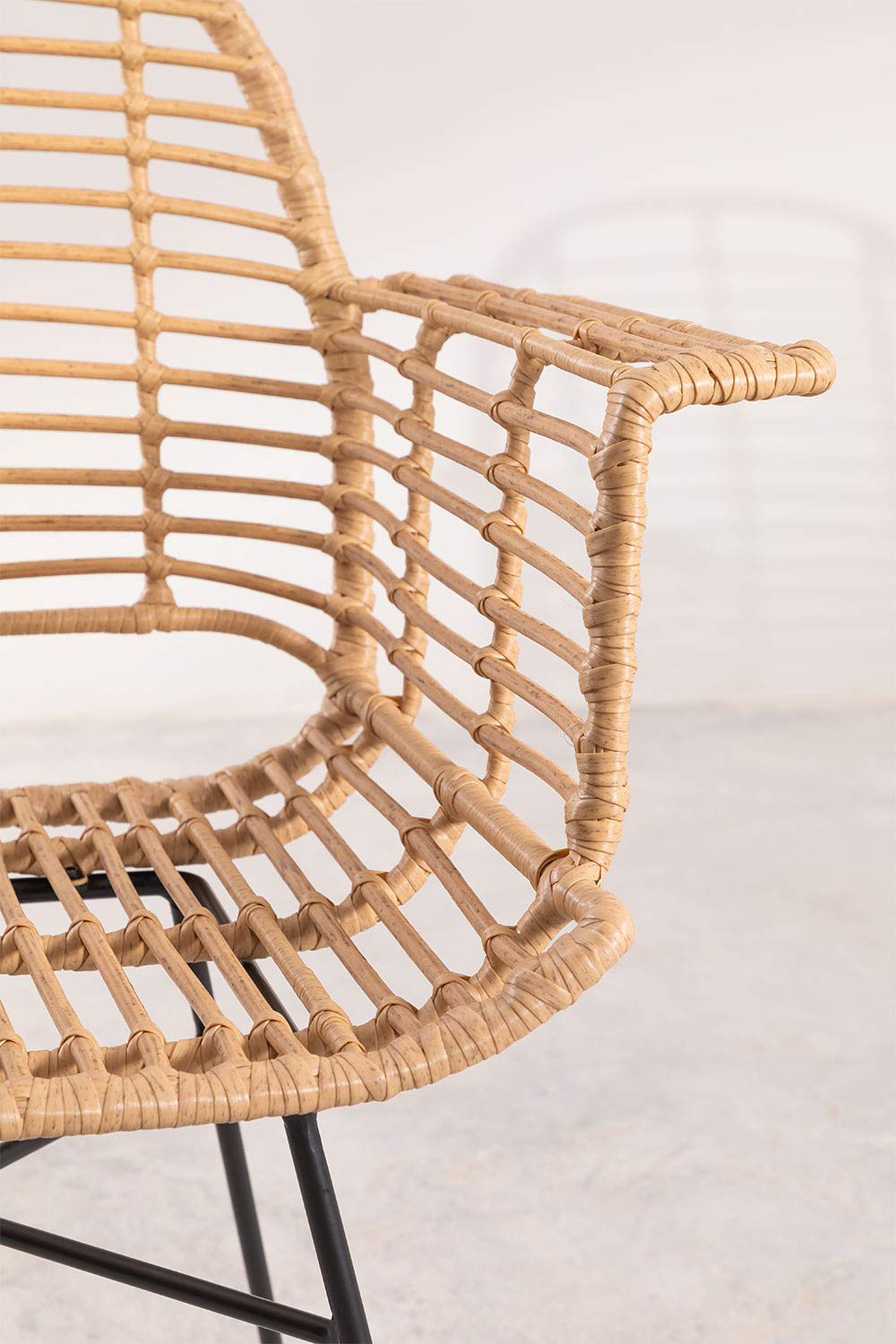 Sklum Mimbar Style Sedia da Pranzo Marrone in Rattan PE