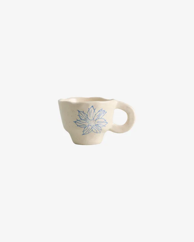 Bambua SORA tazza con manico gres fiore blu