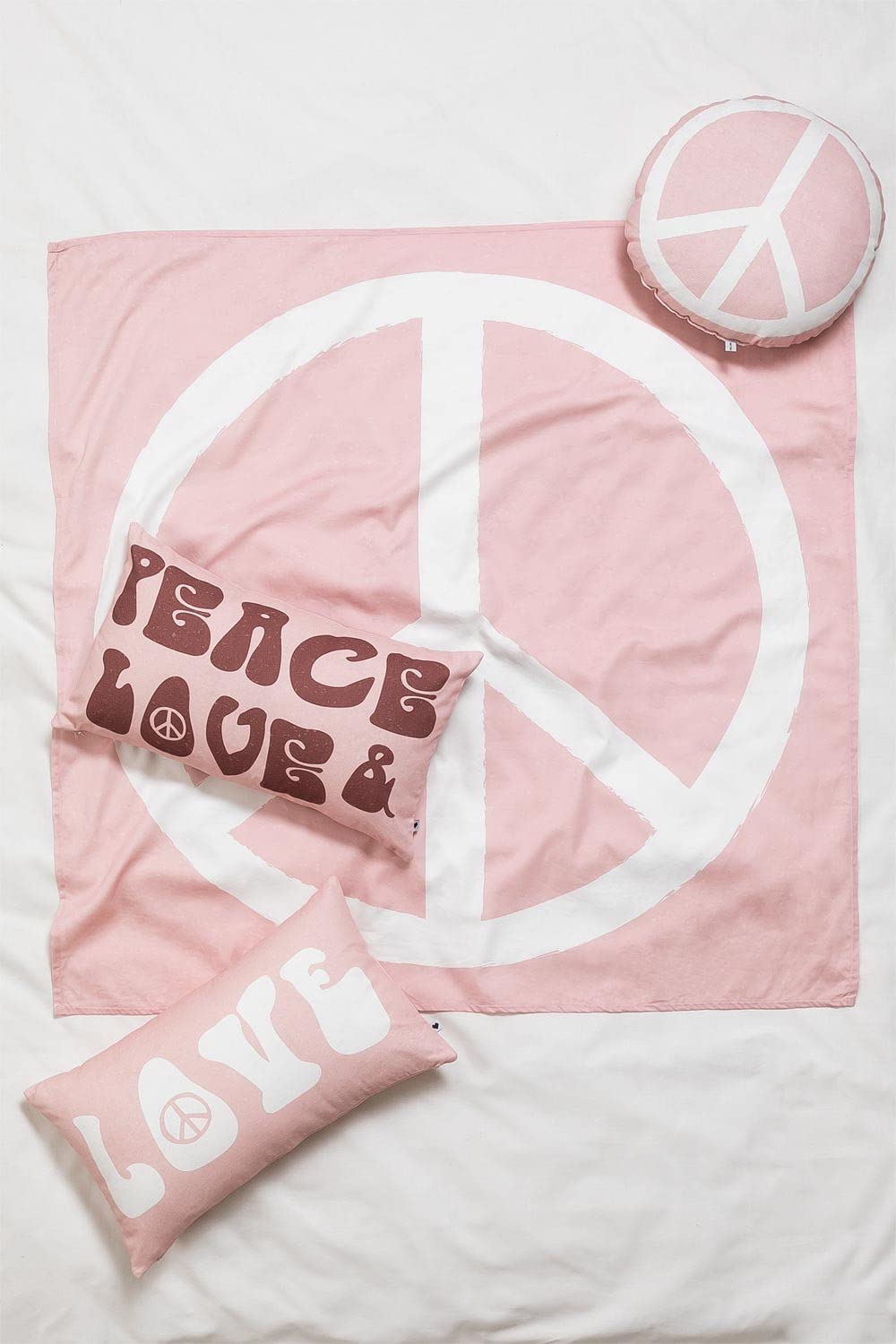 Sklum Peace & Love Arazzo in Cotone Rosa 105x110 cm