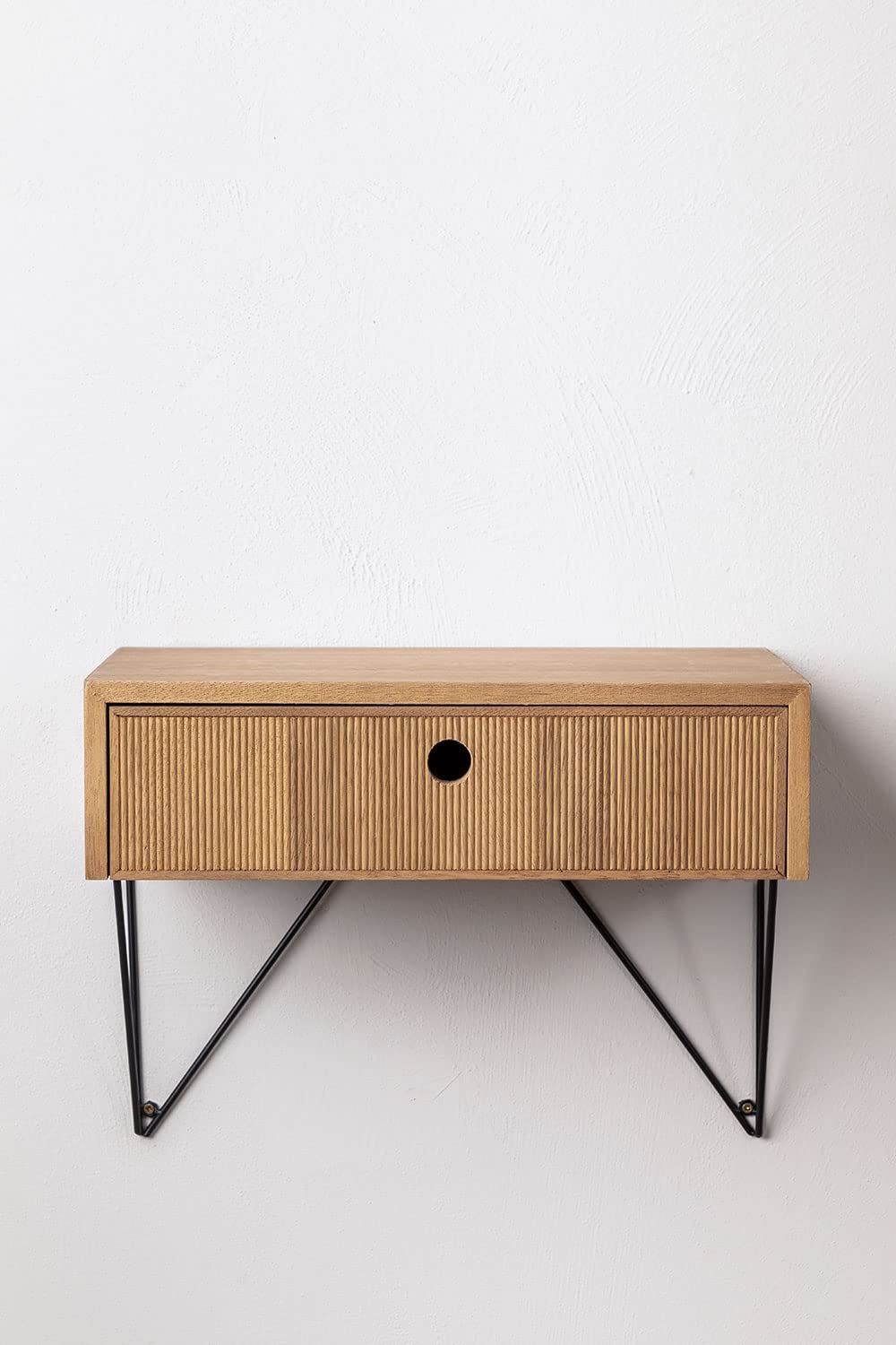 Sklum Glai comodino sospeso legno naturale con cassetto