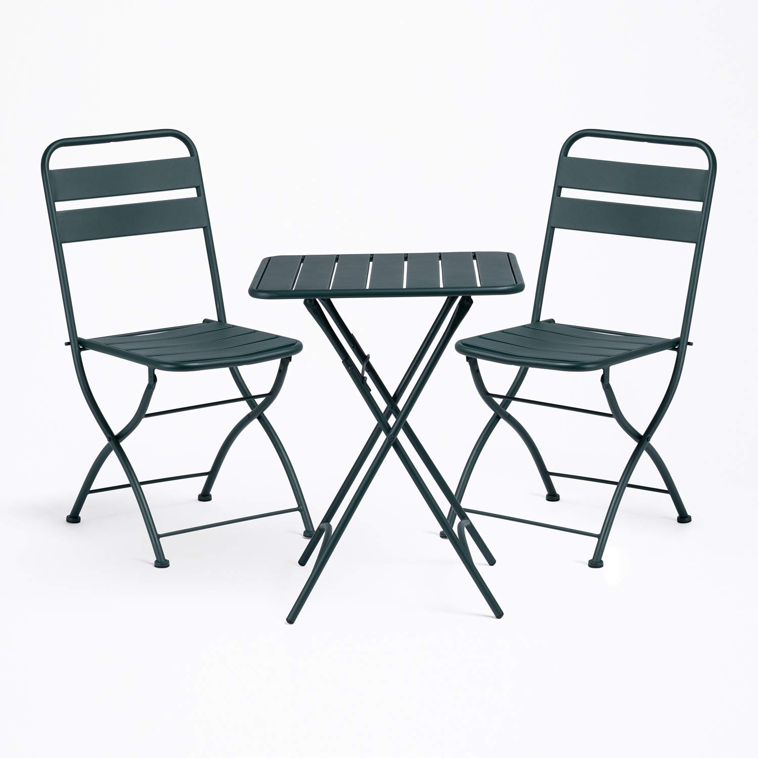 Sklum Janti Set Giardino Tavolo 60x60 + 2 Sedie Acciaio