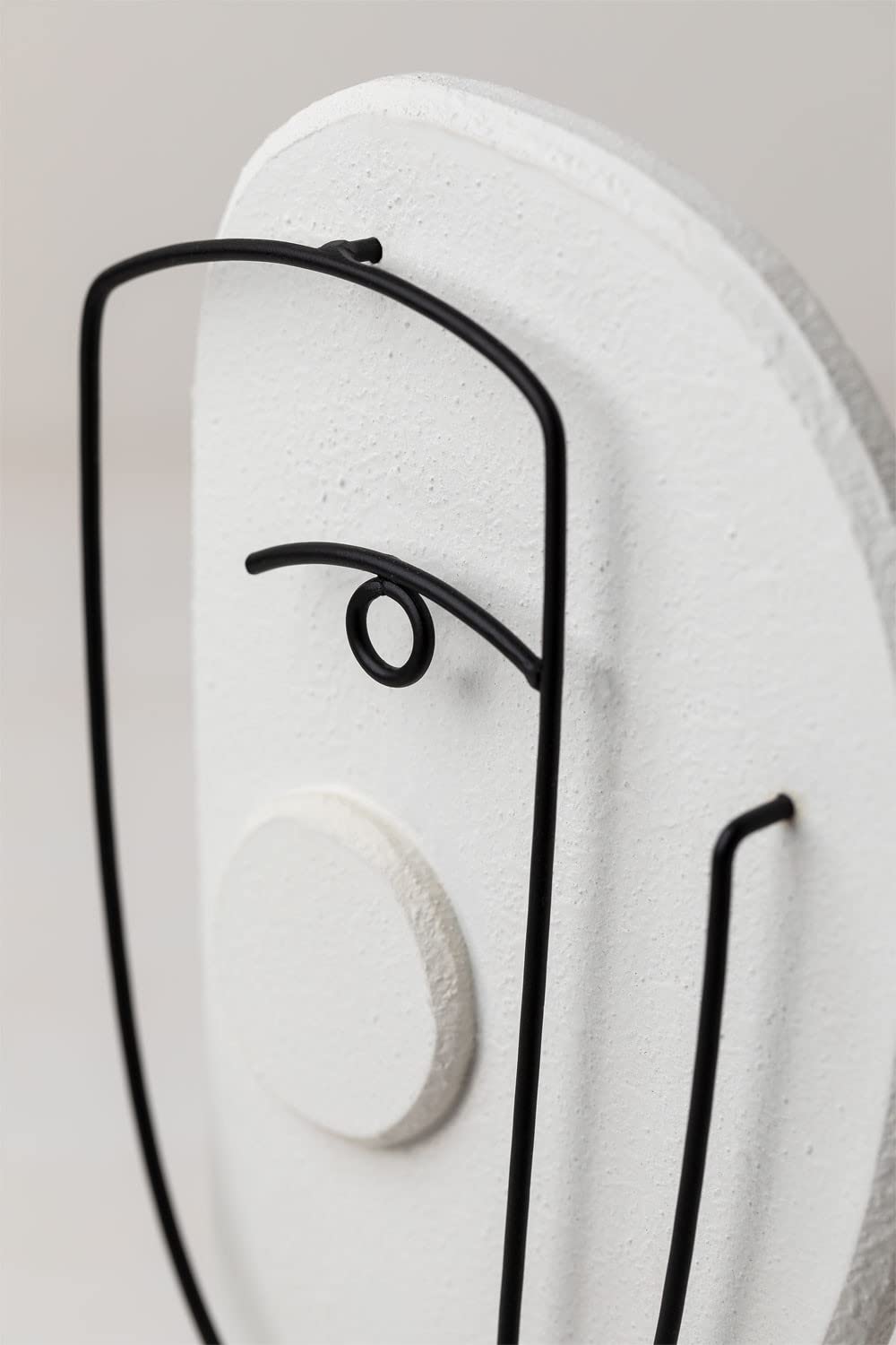 Sklum Eudor Figura Decorativa Bianco Nero 30 cm in MDF