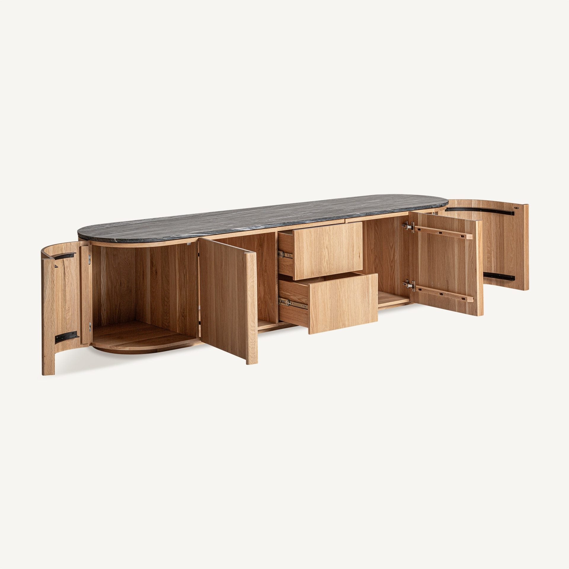 Bambua Nara credenza rovere marmo nero 240 cm