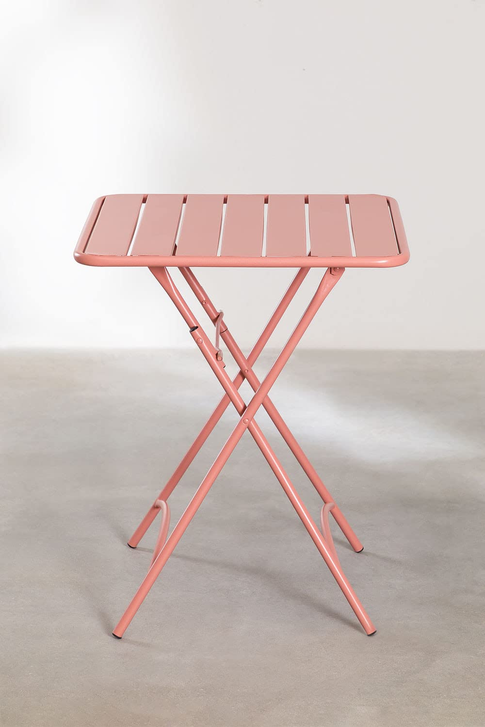 Sklum Janti Tavolo Pieghevole Acciaio 60x60 Terracotta