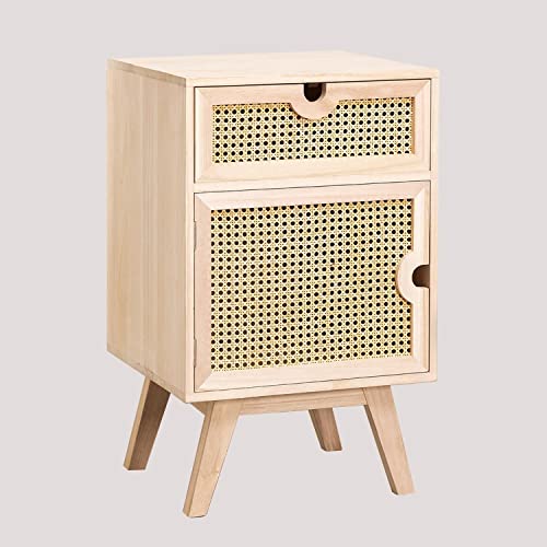 Sklum Ralik comodino legno naturale rattan 72,5 cm
