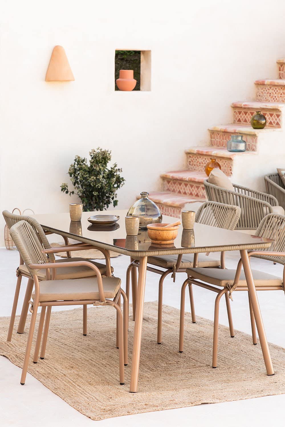 Sklum Arhiza Tavolo Giardino 160x90 cm Marrone Moka