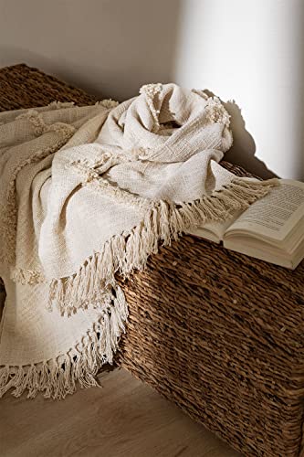 Sklum Neutre plaid in cotone beige crema