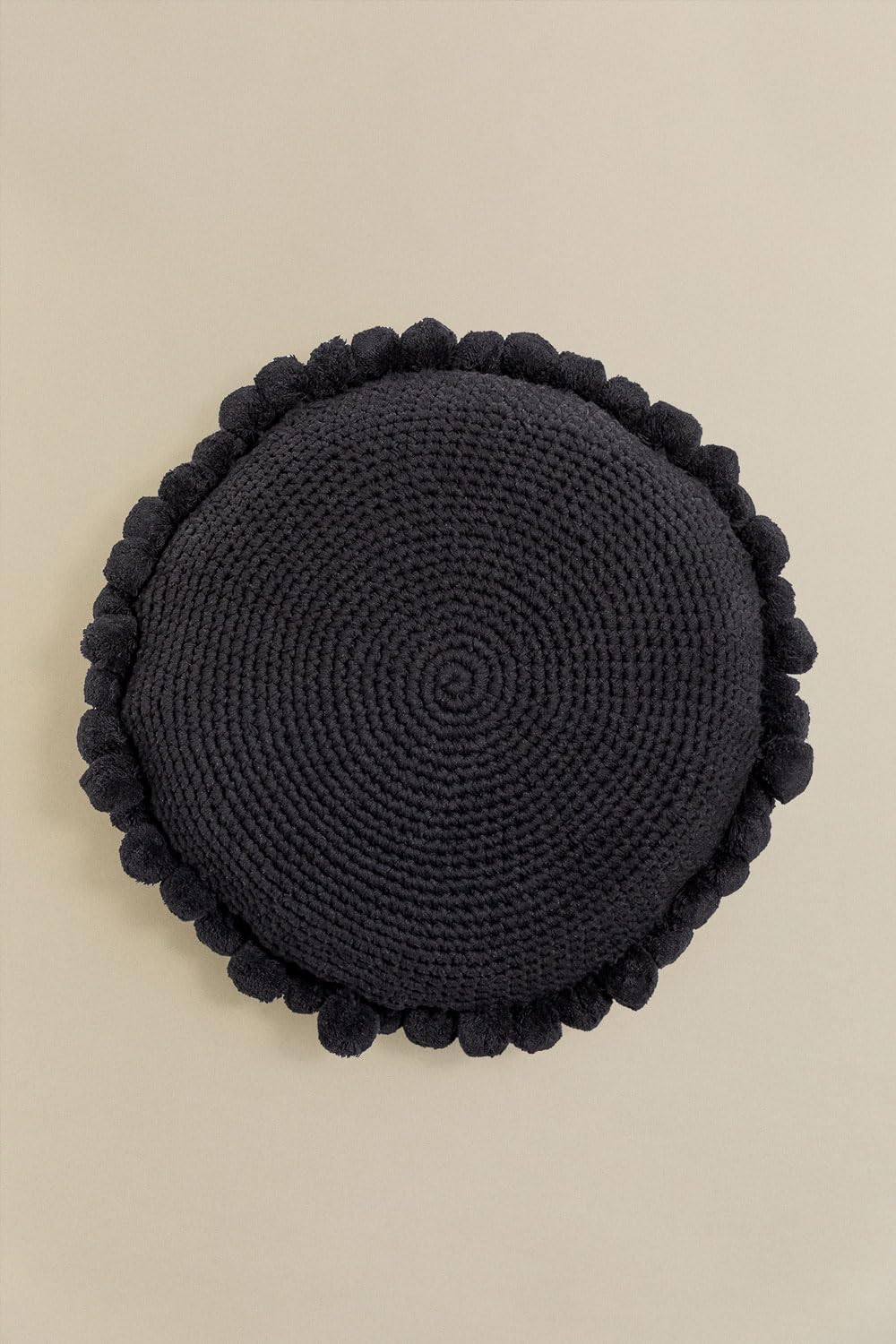 Sklum Yilda cuscino rotondo Ø50 cm cotone con pon pon