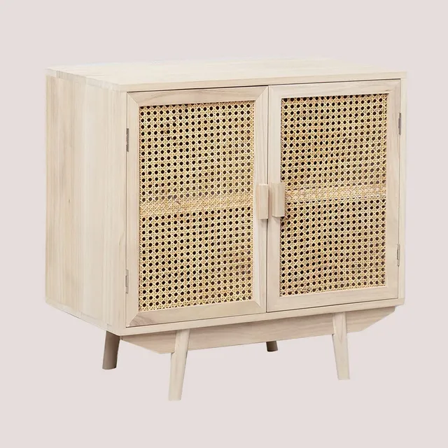 Sklum Ralik credenza legno naturale 67 cm rattan