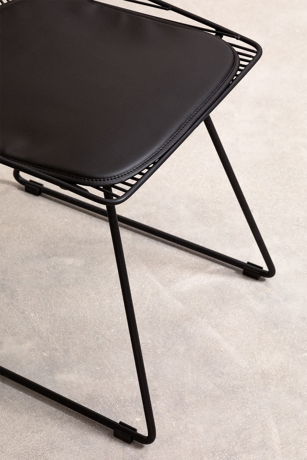 Sklum Joahn Nero 47 cm Sedia Industriale in Acciaio