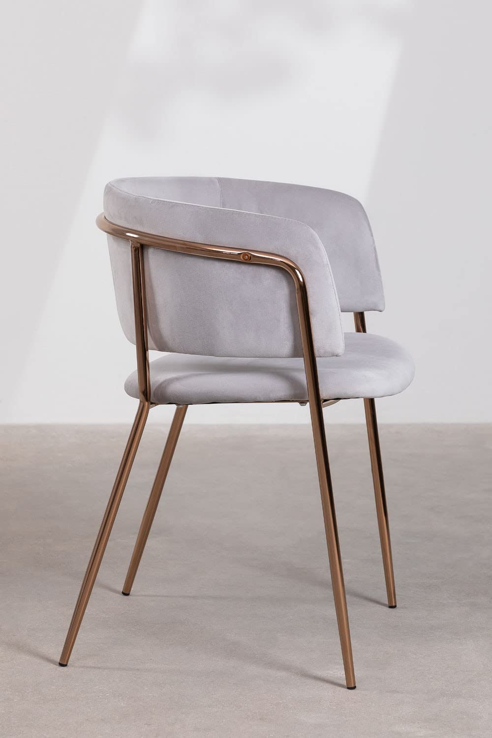 Sklum Nalon Style sedia velluto grigio talpa chiaro
