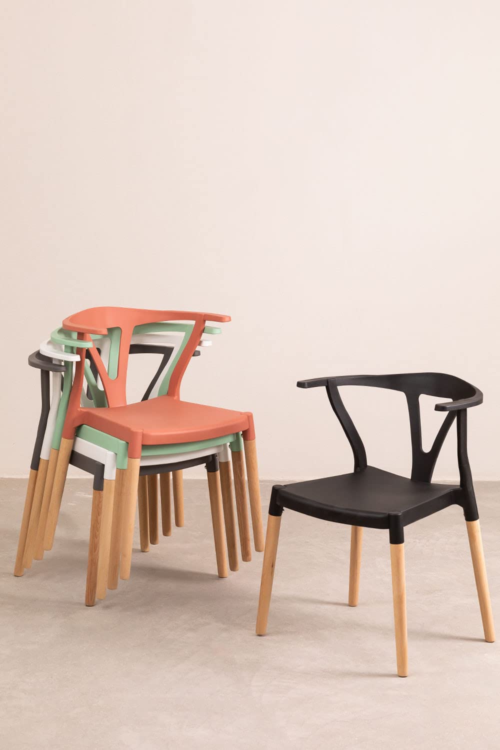 Sklum Uish sedia giardino legno polietilene terracotta