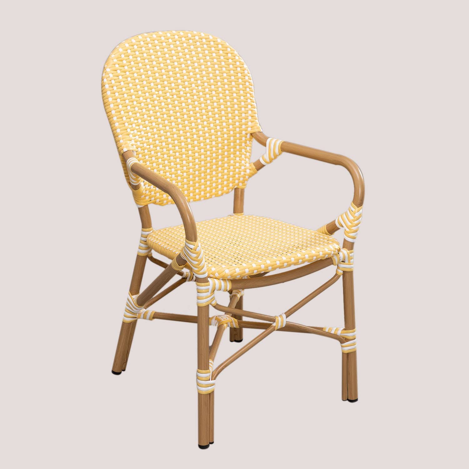 Sklum Alisa Bistro sedia giardino giallo vaniglia vimini