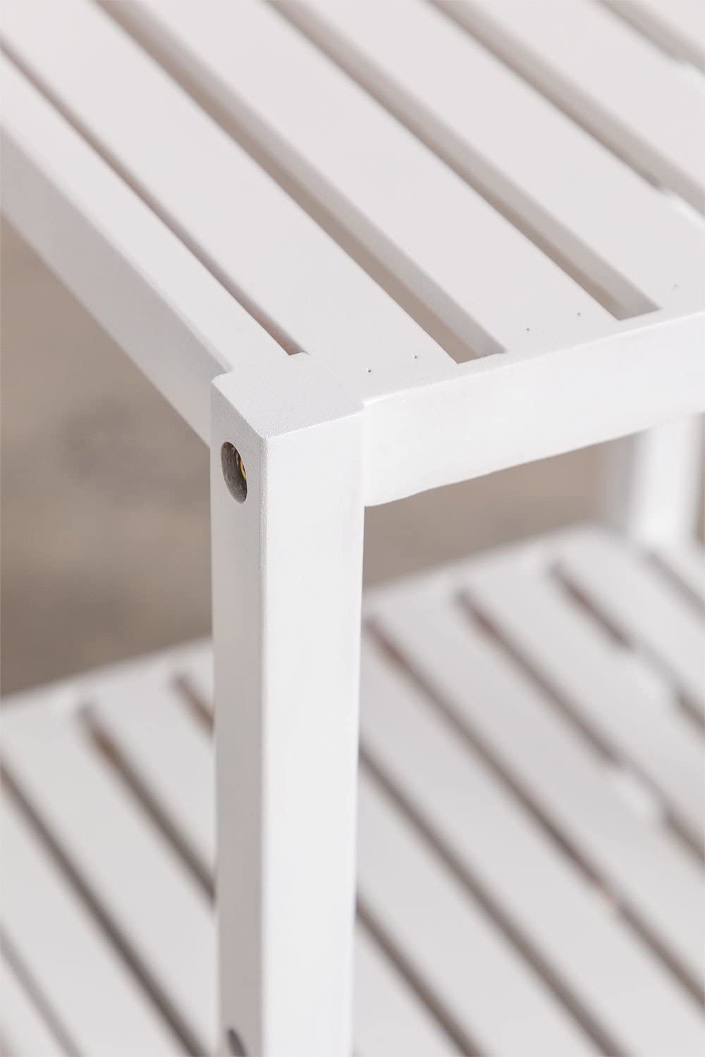 Sklum Zarak scaffale in bambù bianco e legno 50 cm