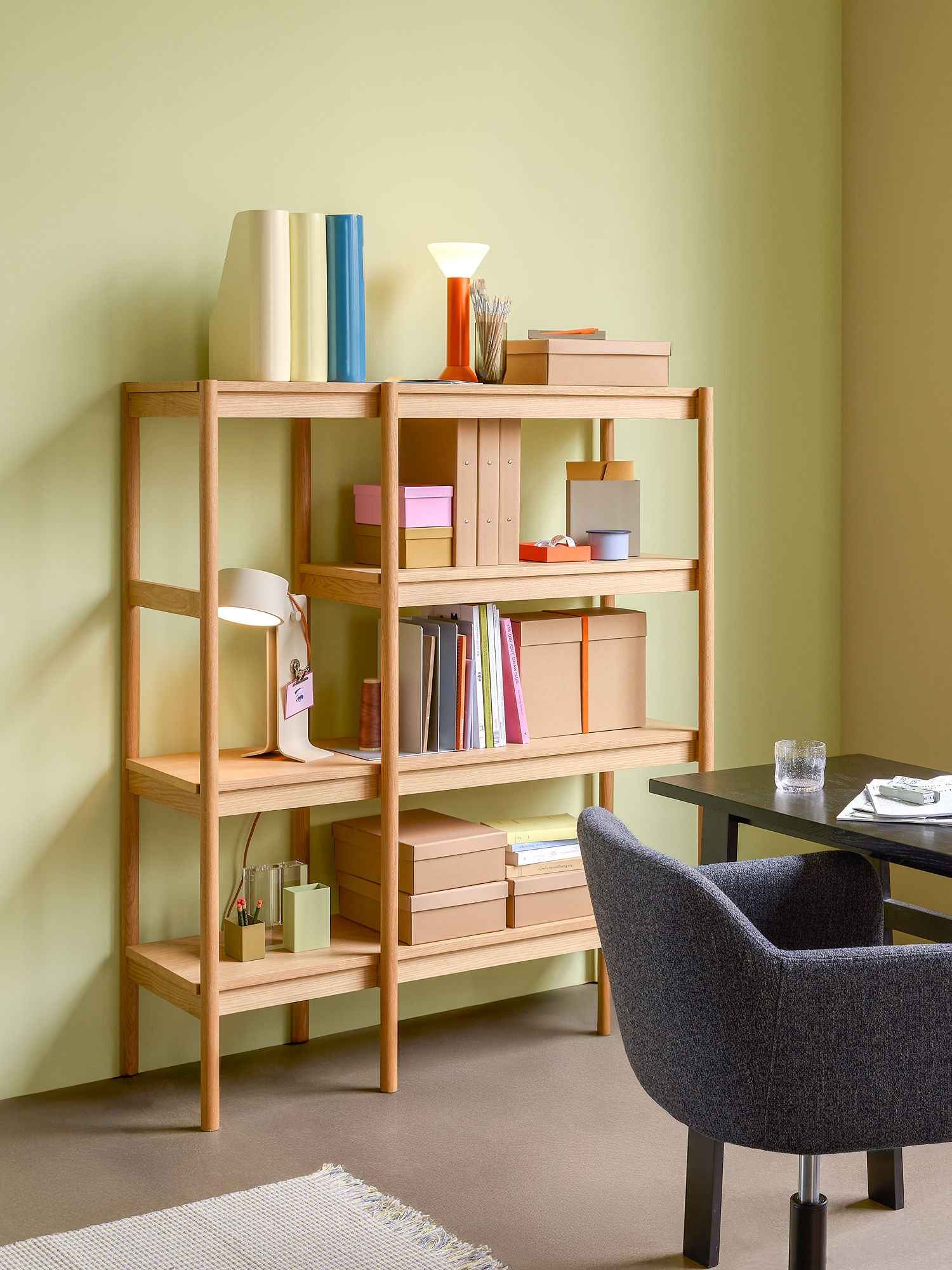 Bambua Seize libreria rovere naturale asimmetrica