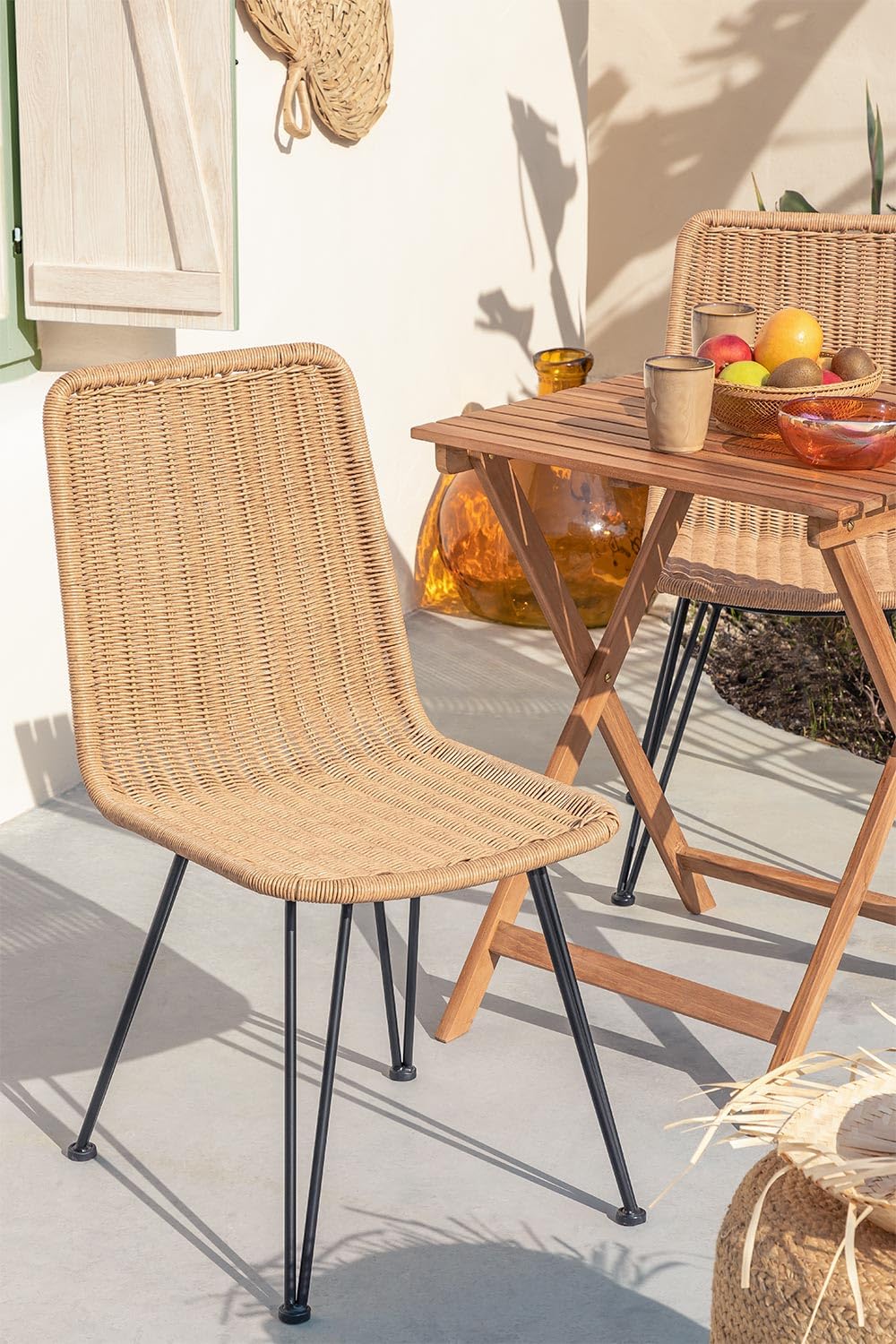 Sklum Sunset Vali 4 Sedie Giardino Vimini Marrone Naturale