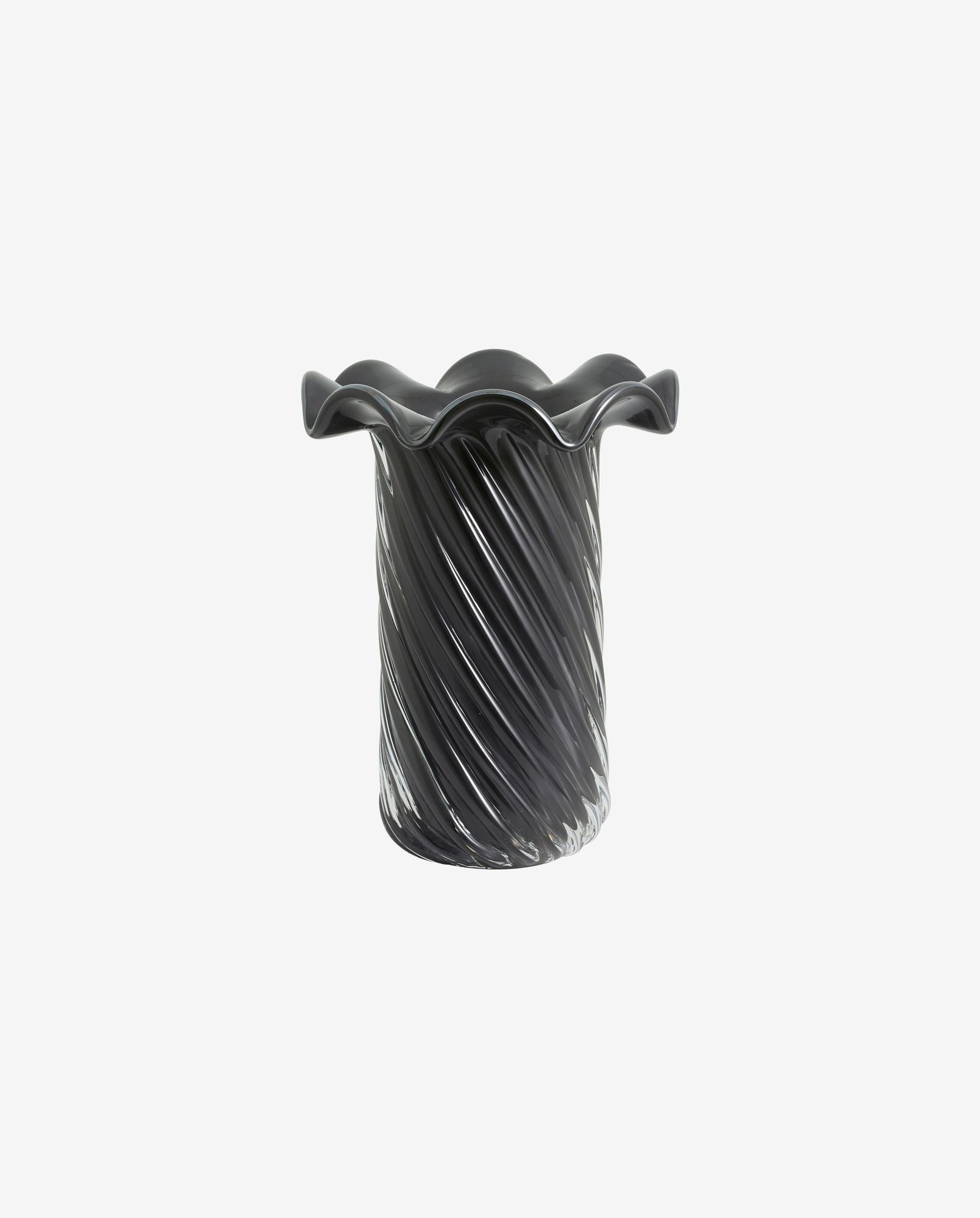 Bambua Koro vaso in vetro grigio tortile