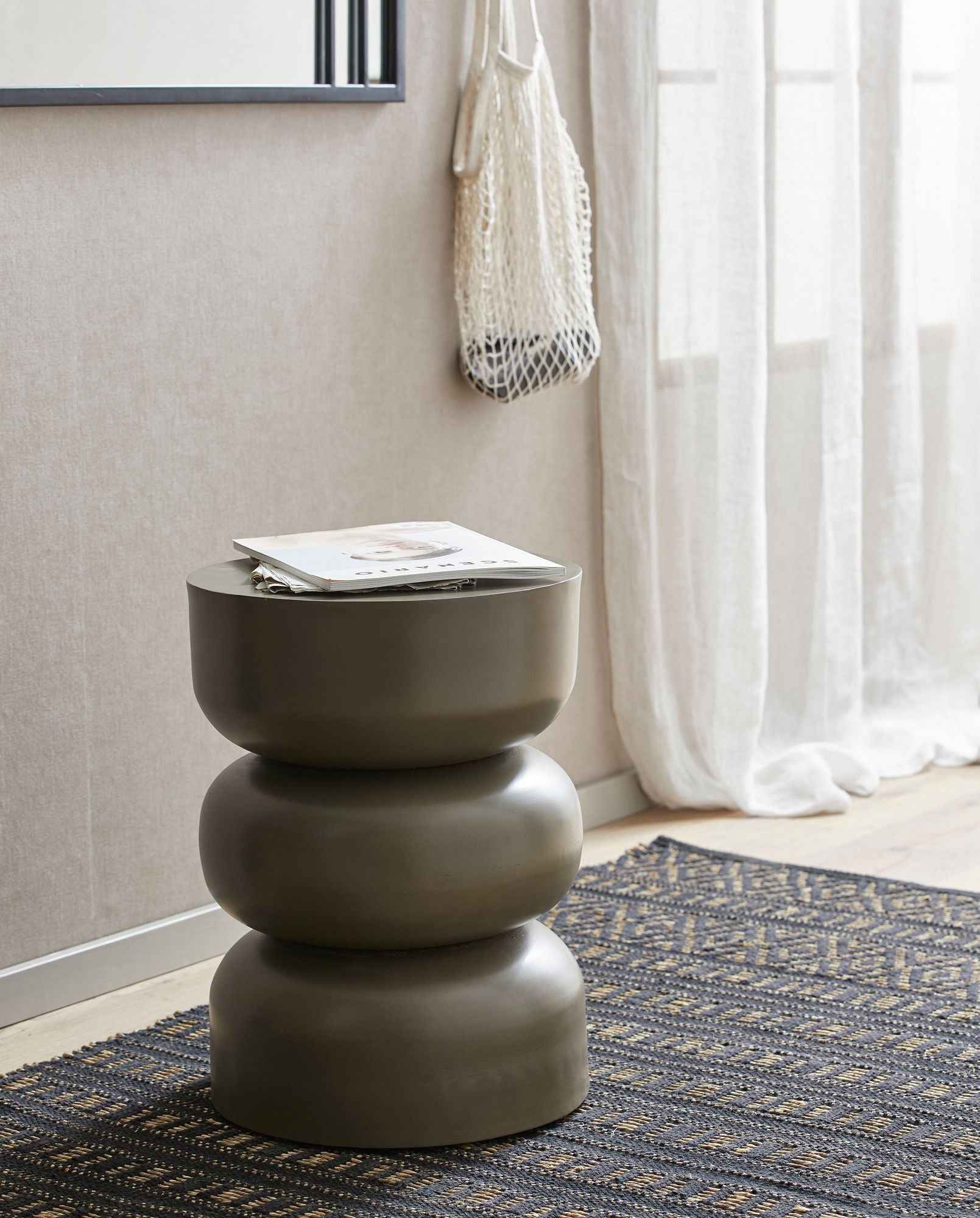 Bambua Farah tappeto 250x100 nero naturale cotone