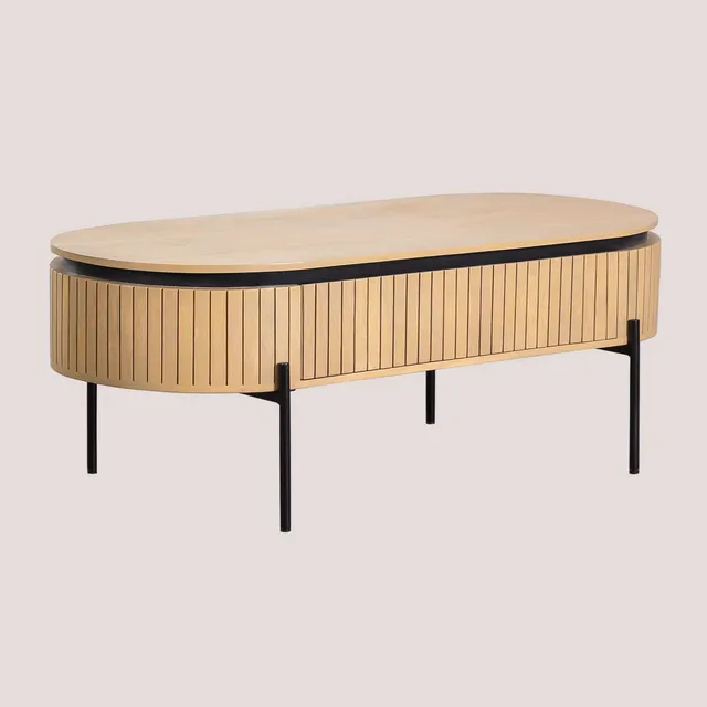 Sklum Anais Tavolino da Caffè Legno Naturale 130 cm Legno Mango