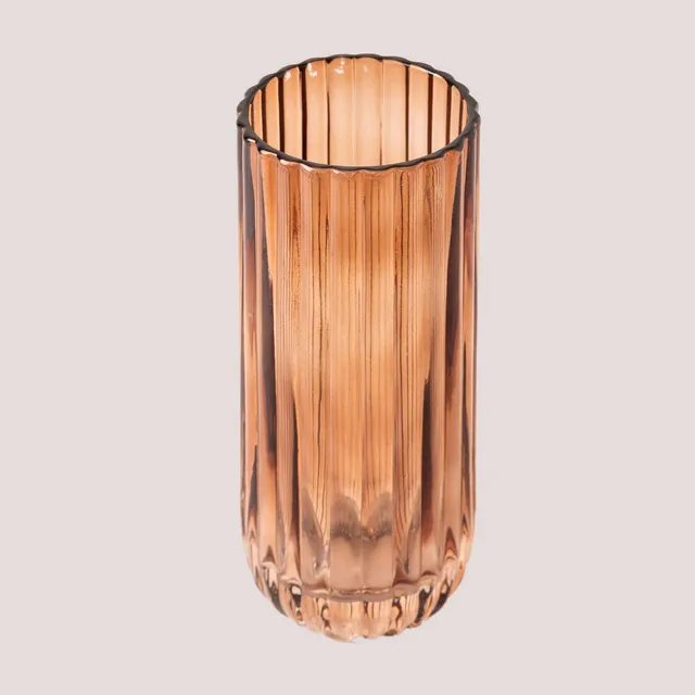 Sklum Jizon Vaso in Vetro Marrone Caramello