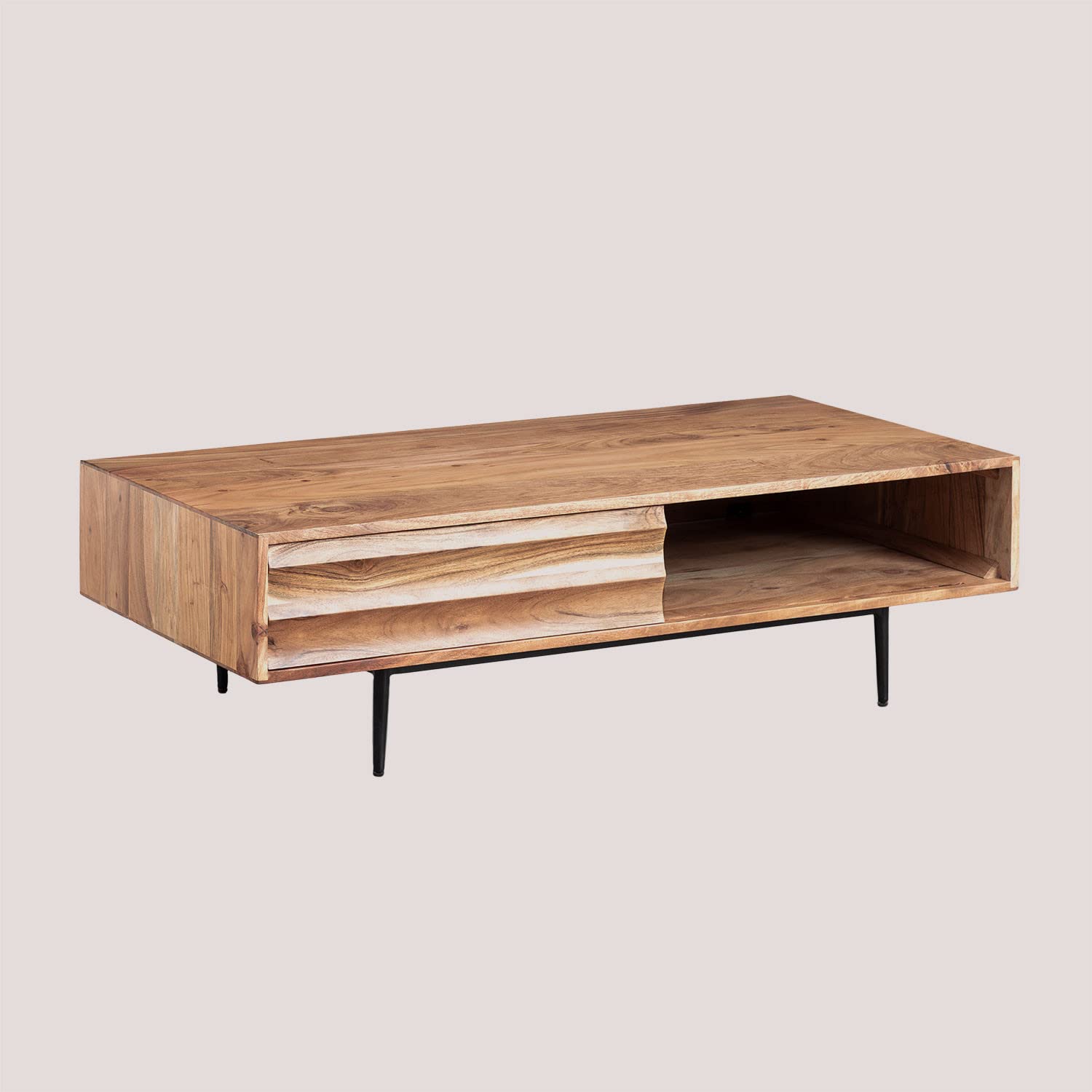 Sklum Petter Tavolino Caffè 120x60 Acacia Marrone