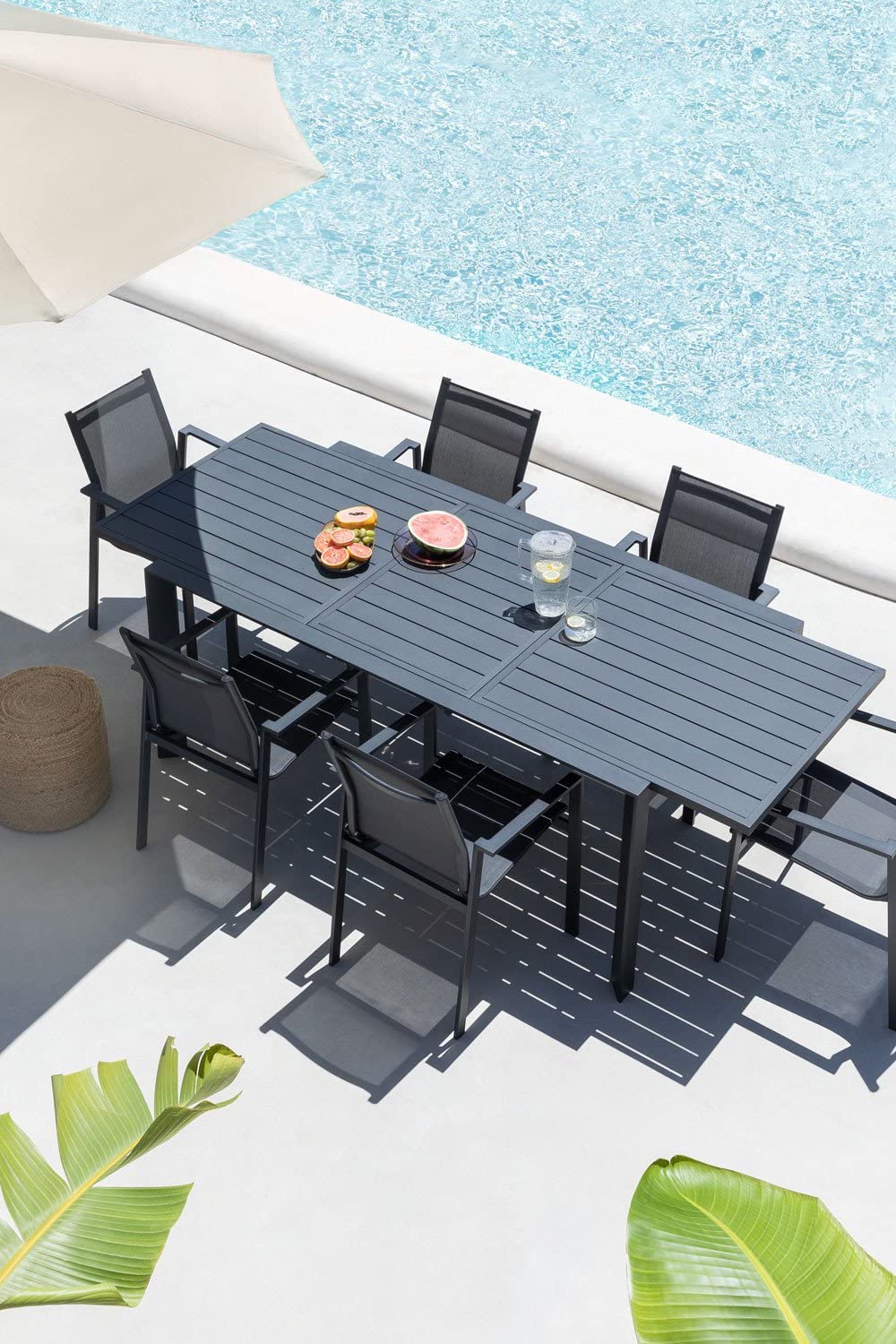 Sklum Eika sedia da giardino impilabile antracite textilene