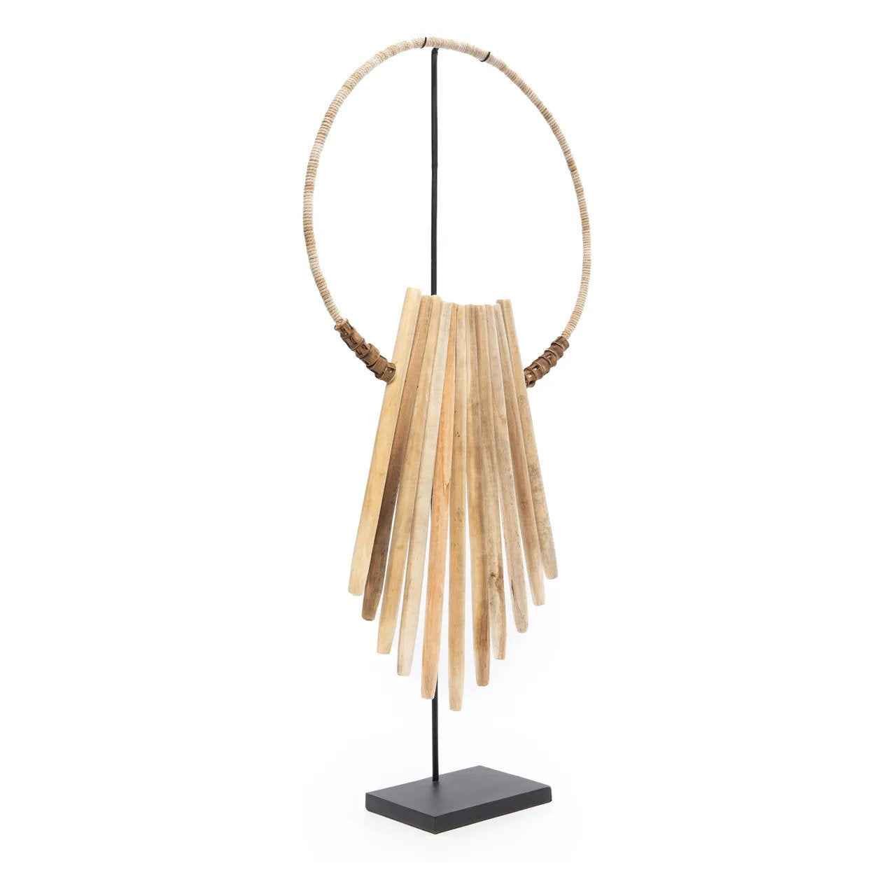 Bambua Wooden Sticks scultura legno naturale su stand