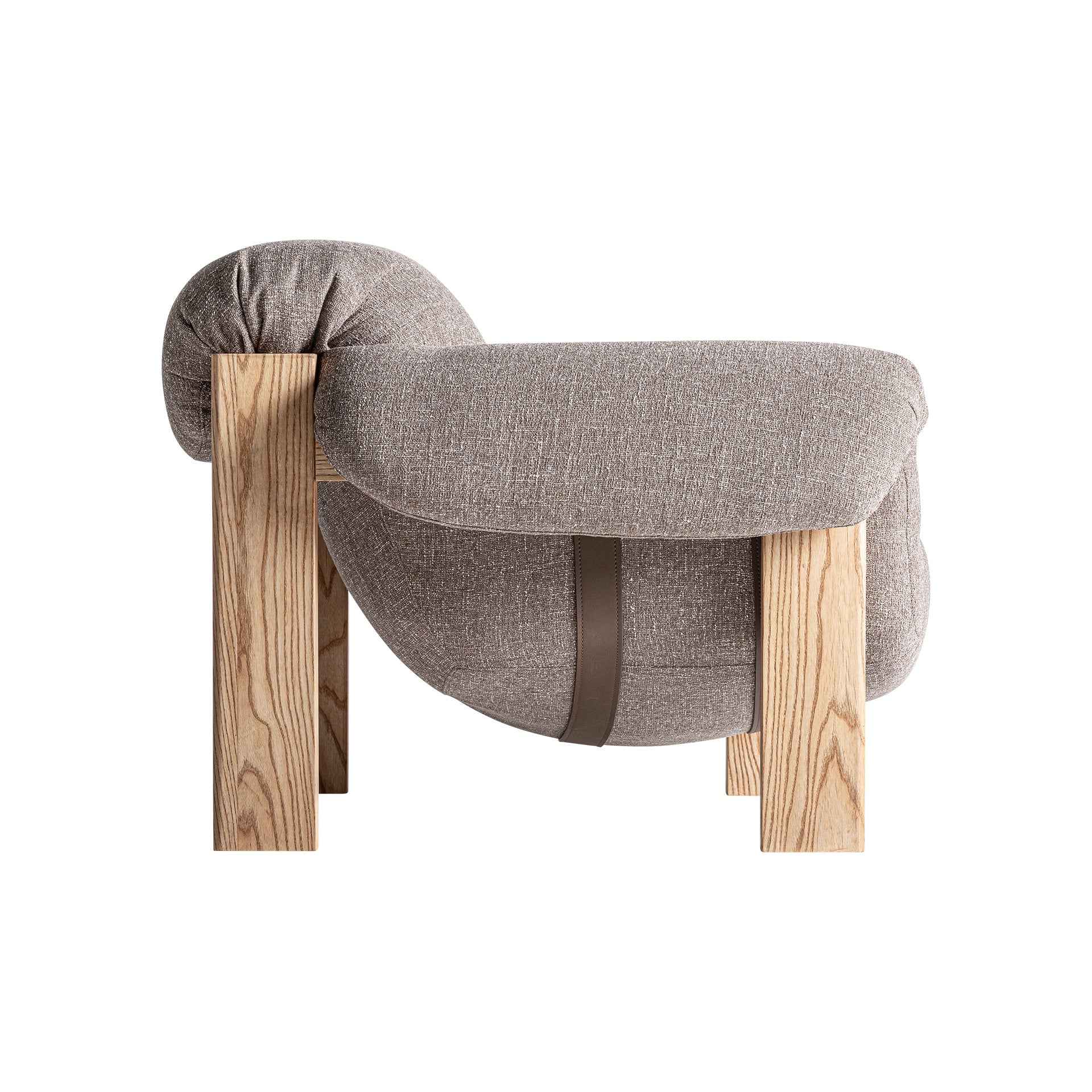Bambua Hesse poltrona lounge marrone in tessuto e legno