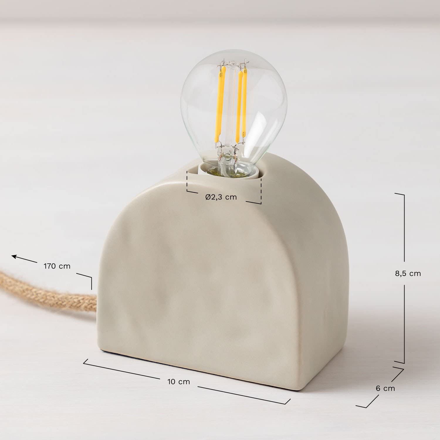 Sklum Fiana lampada da tavolo in ceramica terracotta E14