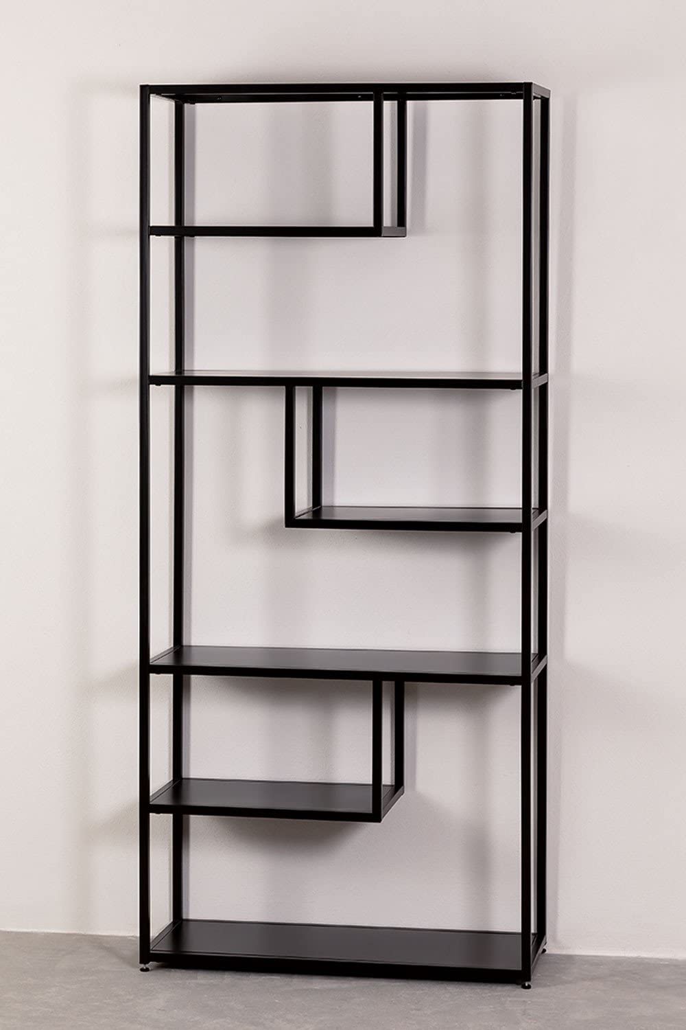 Sklum Thura libreria nera in acciaio 190 cm