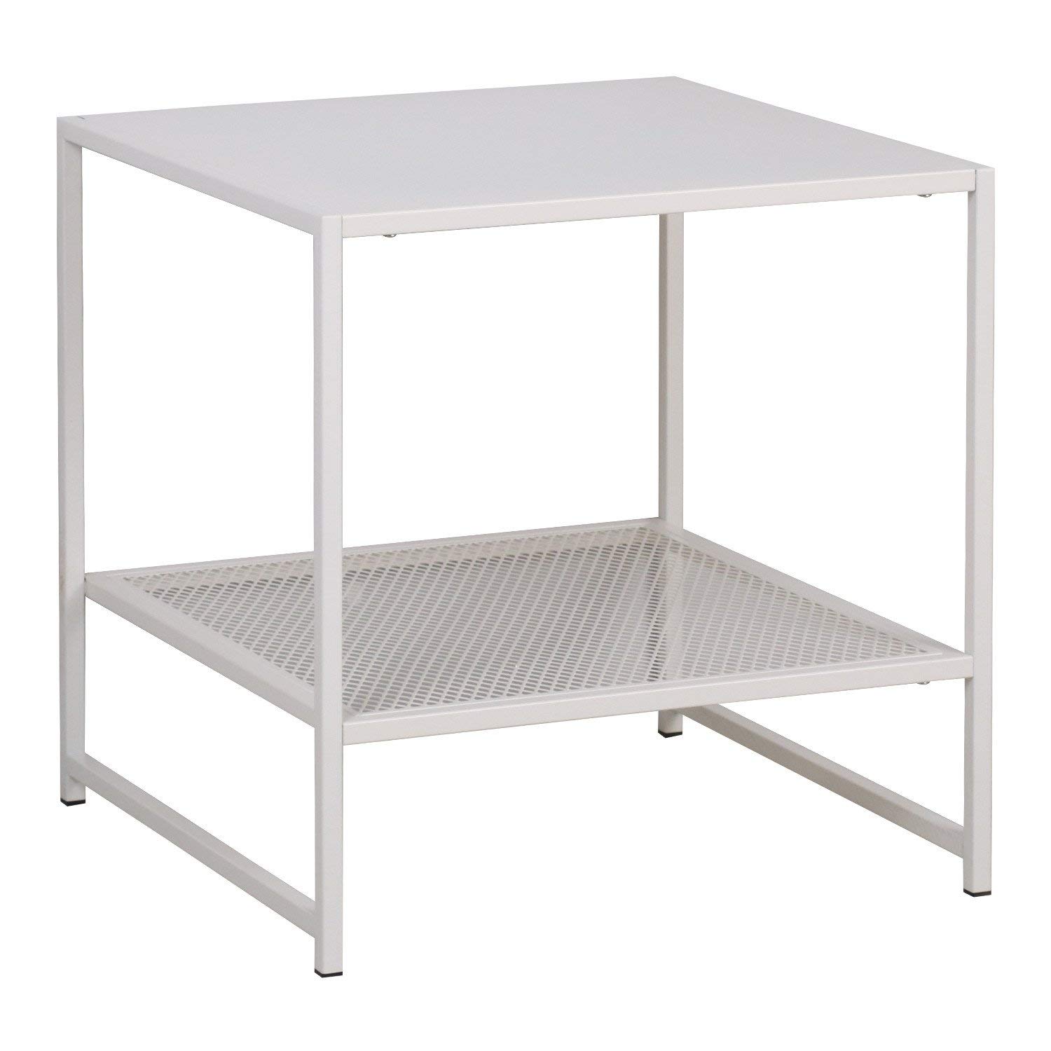Sklum Thura Tavolino Quadrato Bianco 51 cm Acciaio