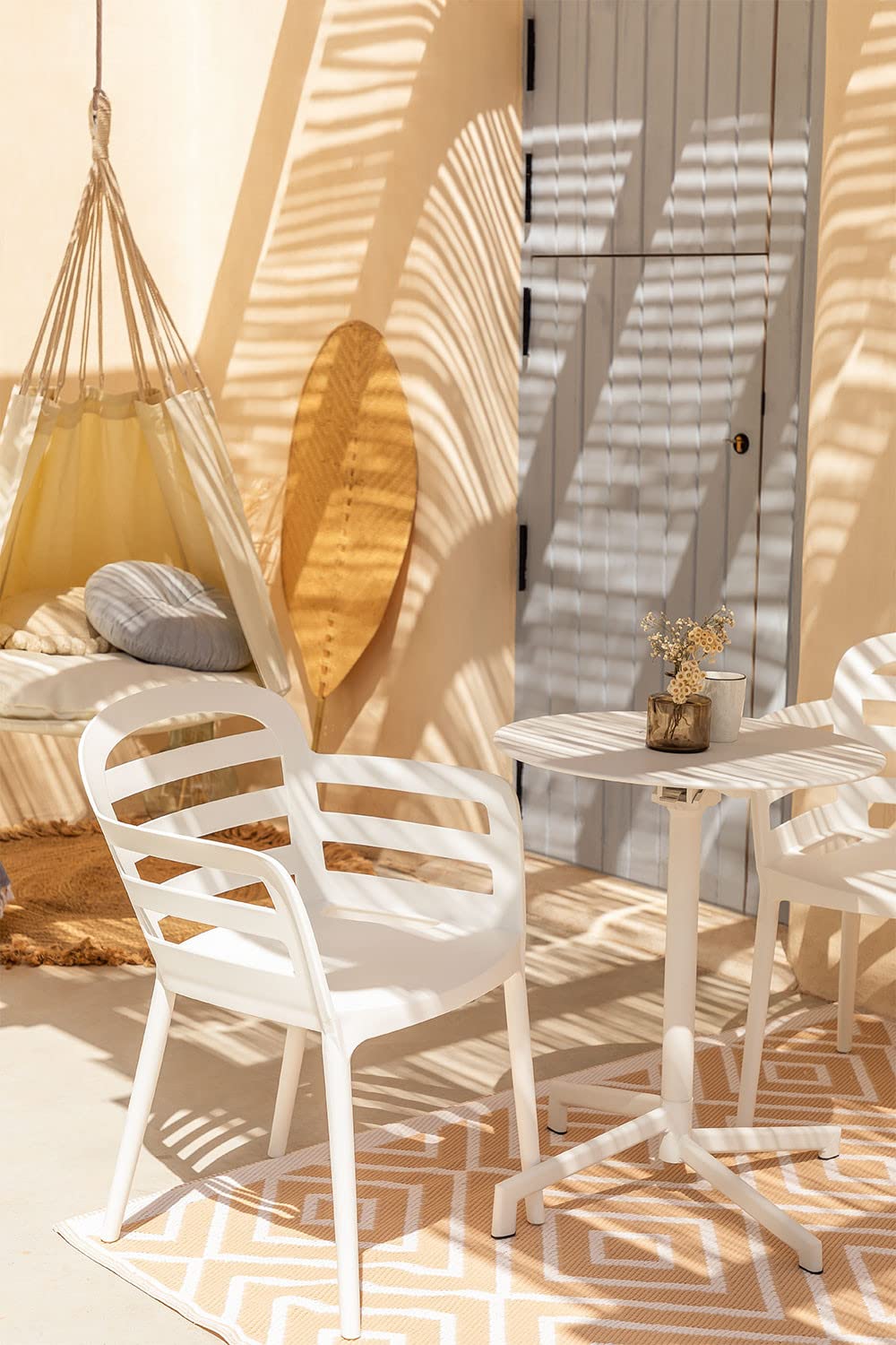 Sklum Gerum set 2 sedie giardino bianche con braccioli