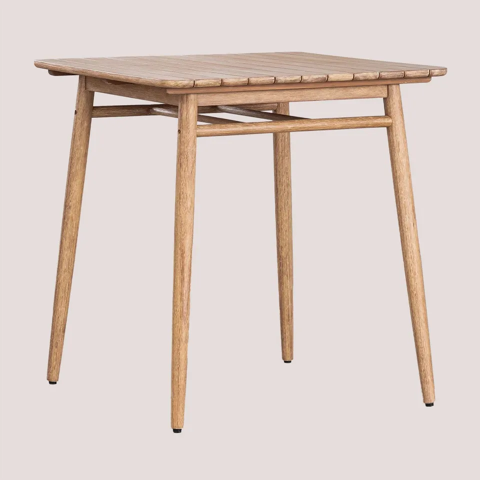 Sklum Naele tavolo alto da giardino 90x90 cm legno naturale
